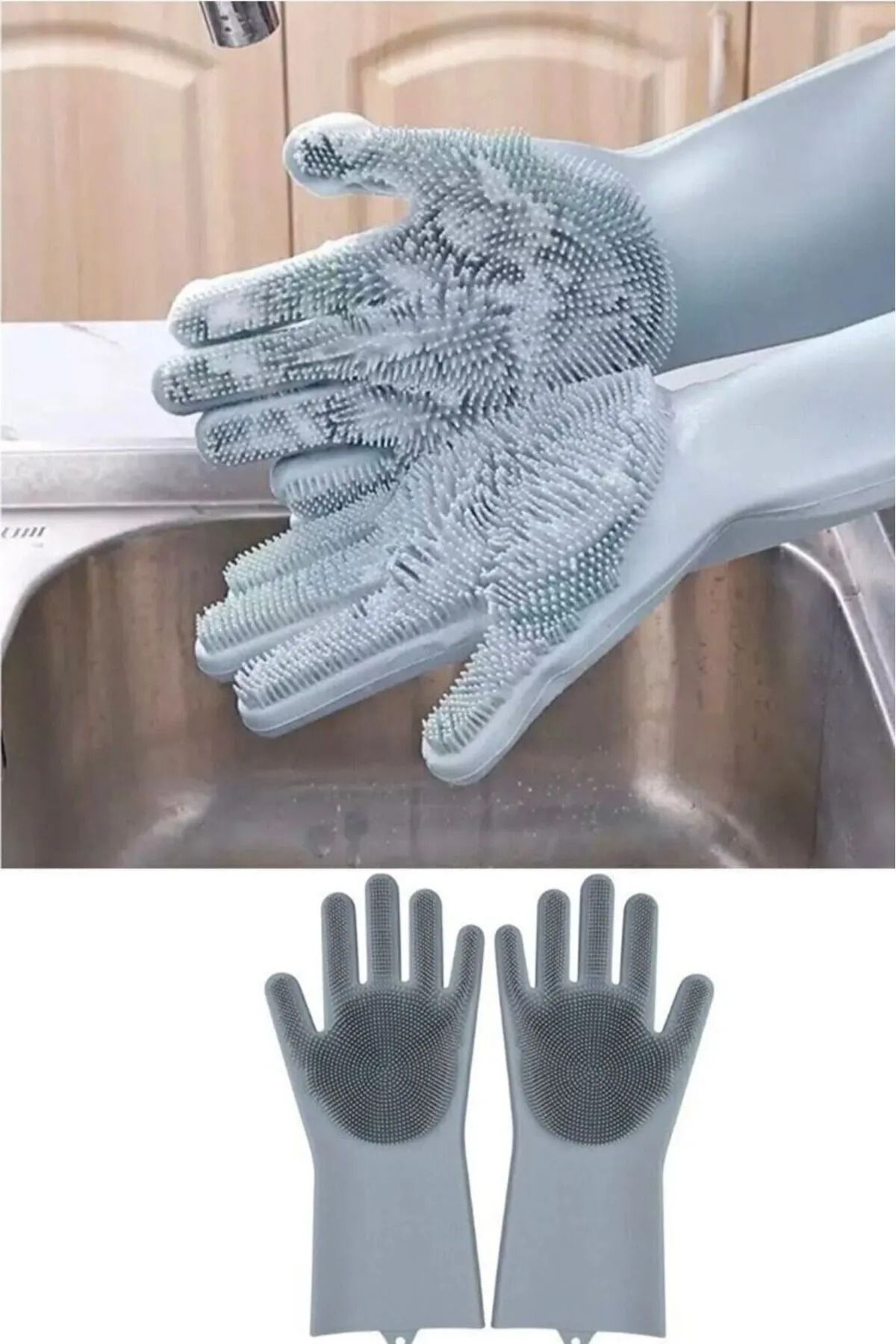 FBZhome Magic Gloves Sihirli Bulaşık Eldiveni Mutfak Banyo Temizleme Fırçası Oto Ev iş Pratik