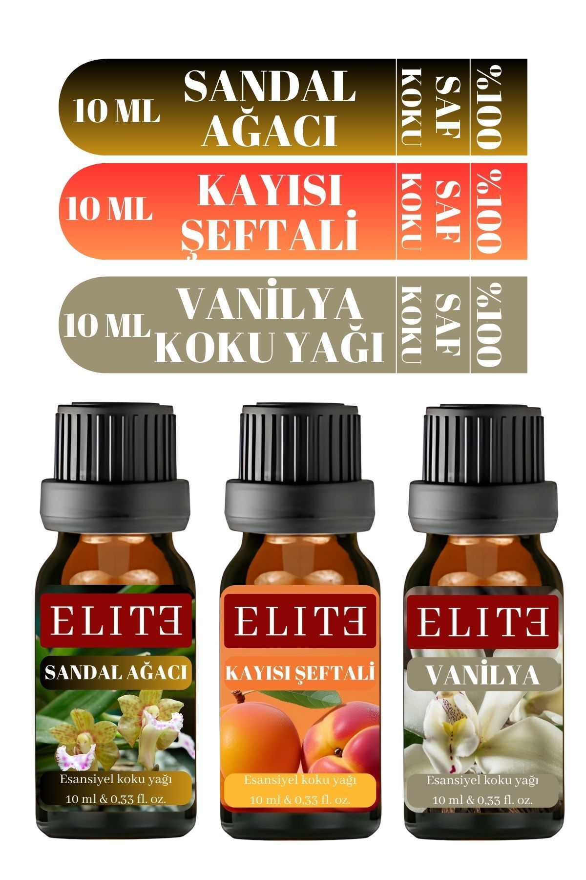 elite dermo Favori 3'lü Set Esansiyel Uçucu Yağ Buhurdanlık Yağı Hava Nemlendirici Aroma Difüzörü Kokusu Esans