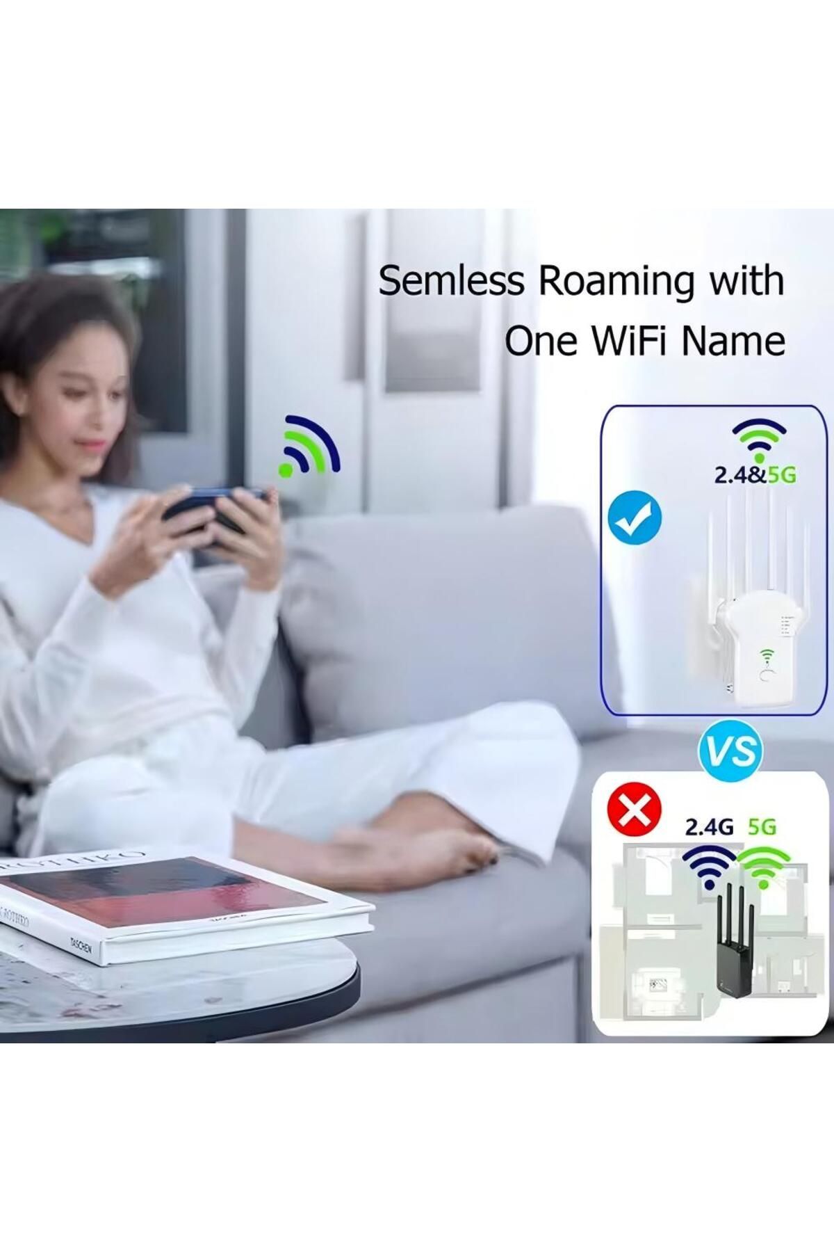 Generic-Wifi Repeater Network Extender Signal Booster, Smart Wifi Range Extender 300mbps With Four Antennas 4