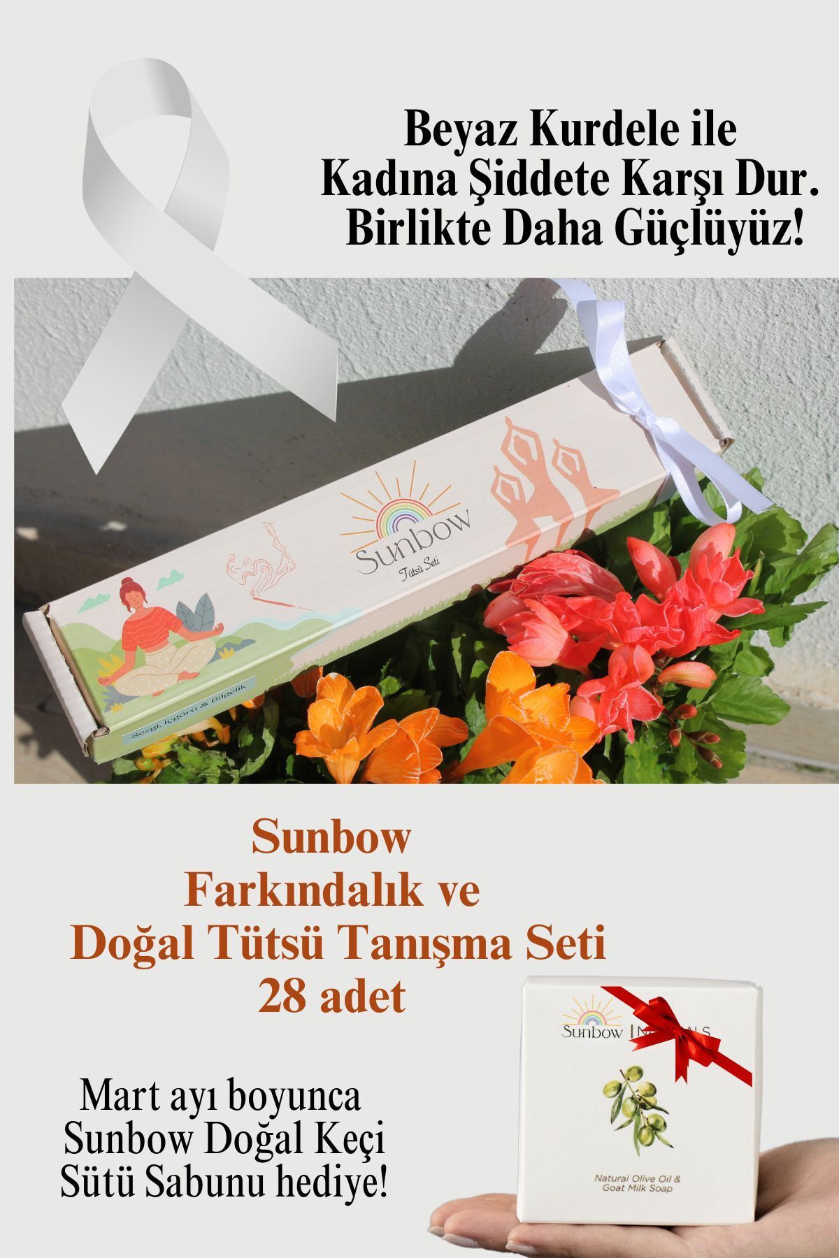 Sunbow Farkındalık ve Doğal Tütsü Tanışma Seti - 28 Adet Doğal Tütsü - Doğal Keçi Sütü Sabunu Hediye