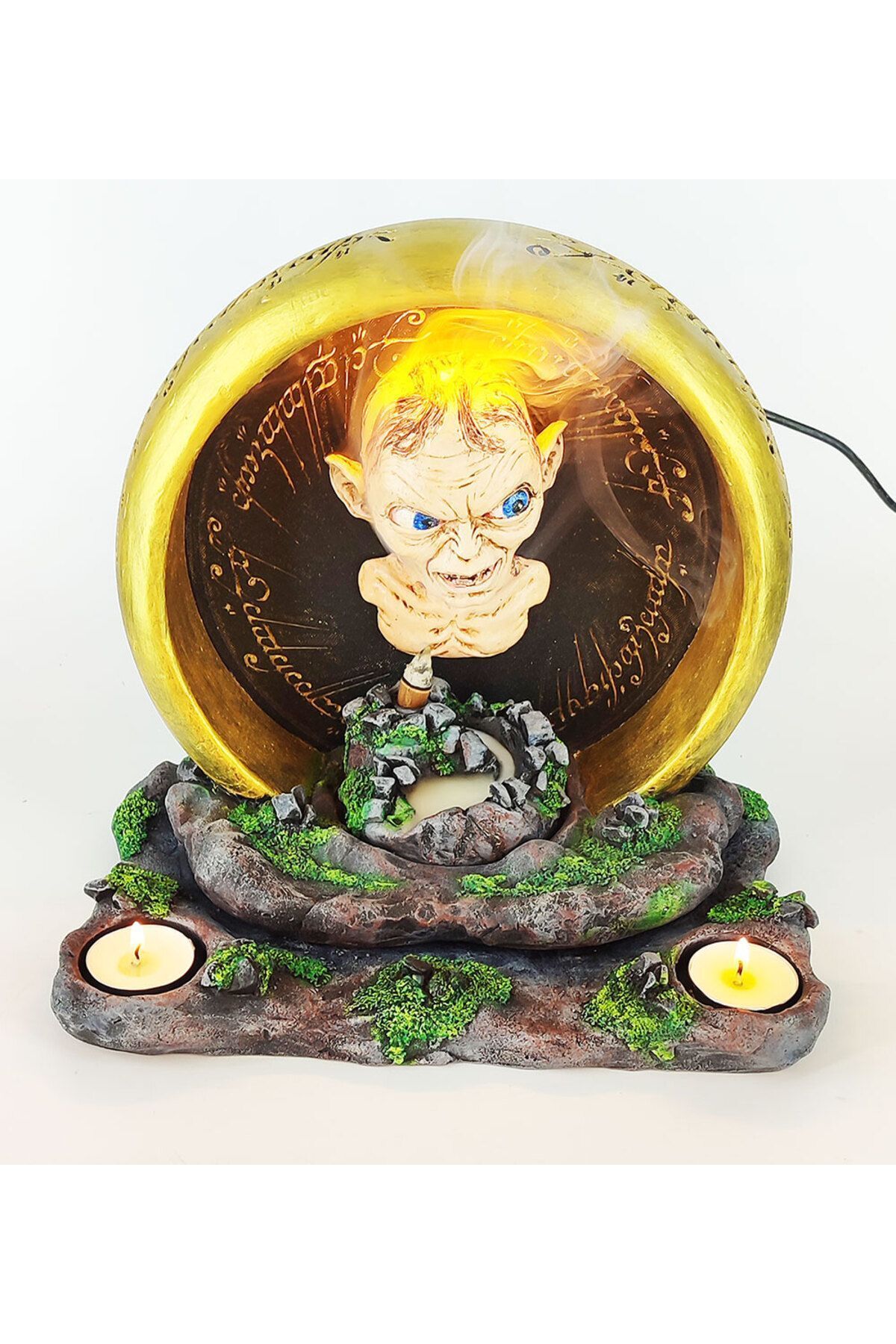Craftmaket Güç Yüzüğü Gollum Geri Akış Tütsülük ve Işıklı Mumluk