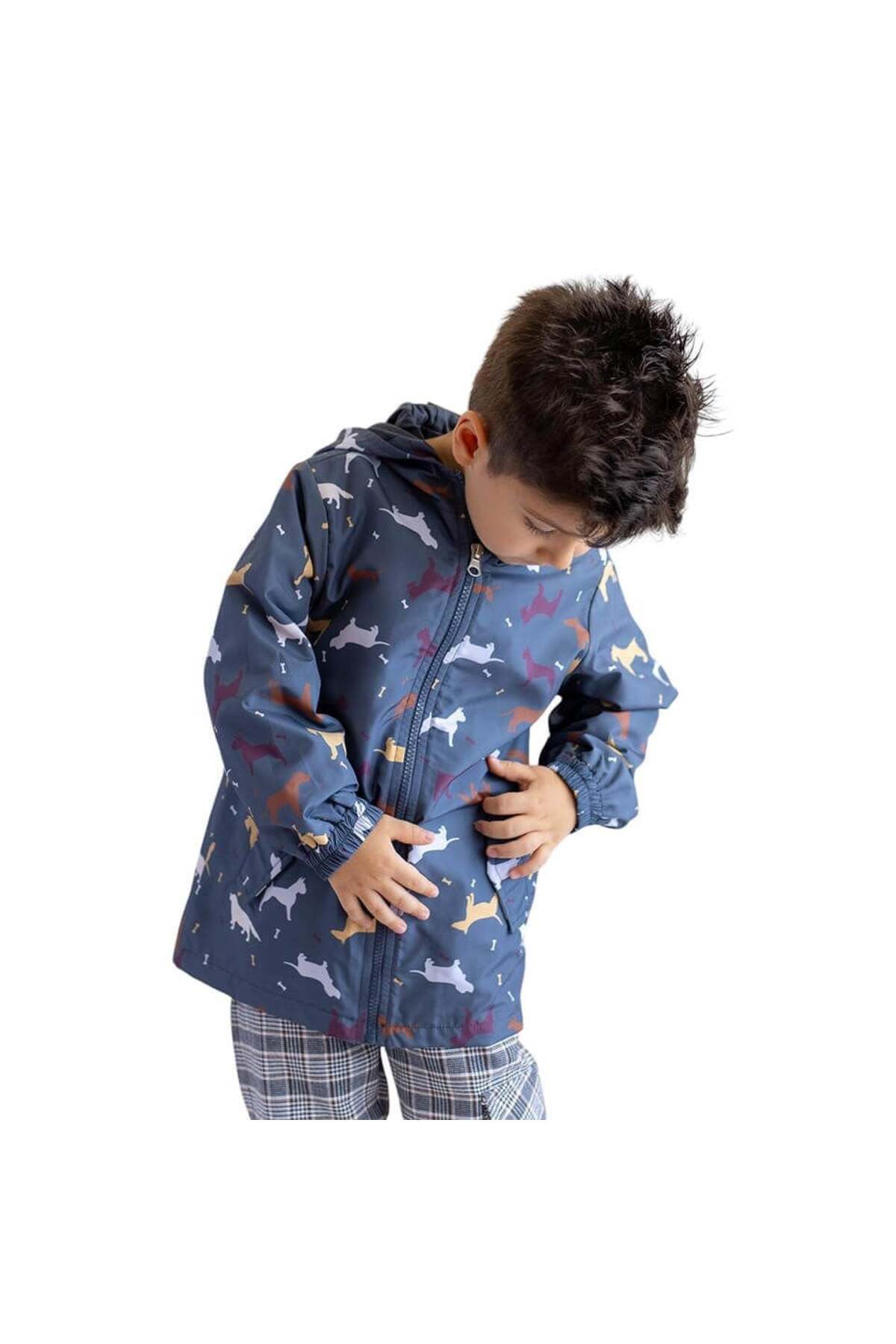 Zeyland Unisex Çocuk Yağmurluk-Antrasit fotoğrafı 3 (önizleme)