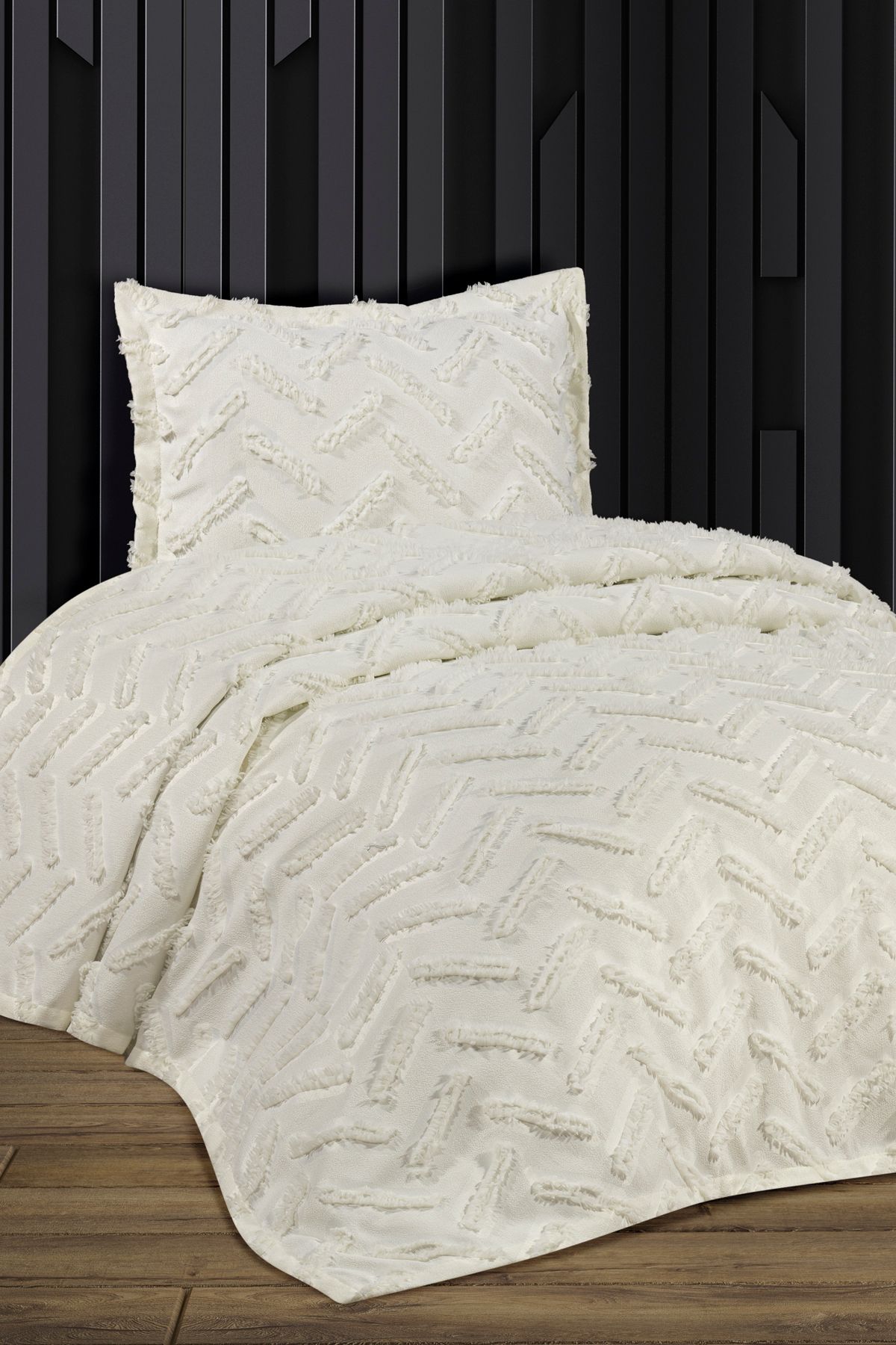CANDAN ÇEYİZ-طقم مفرش سرير فردي من Pompom Delux Bohemian Ecru 2
