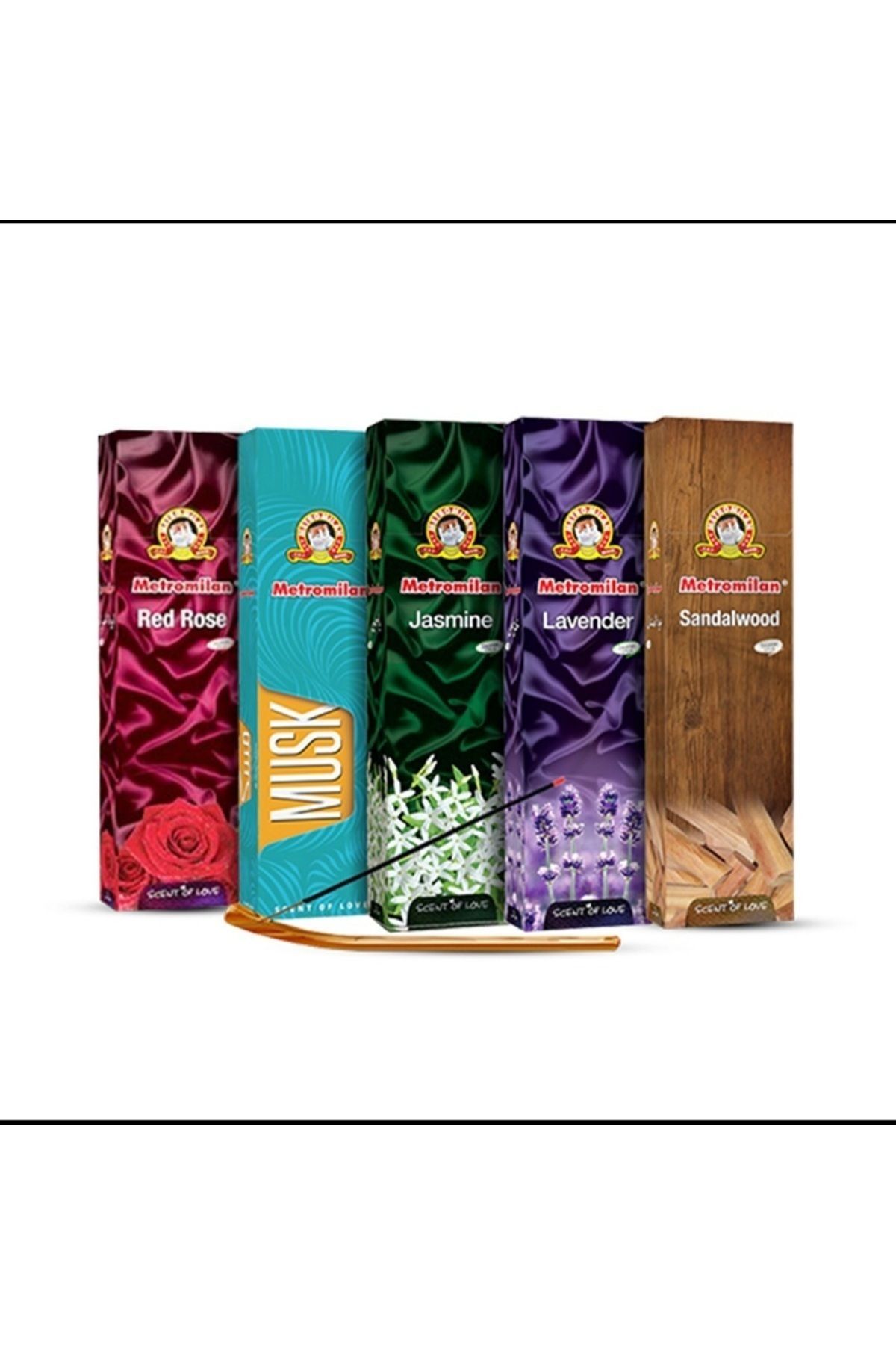 METROMİLAN Tütsü, 5li paket Gül Lavanta Misk Sandal Yasemin