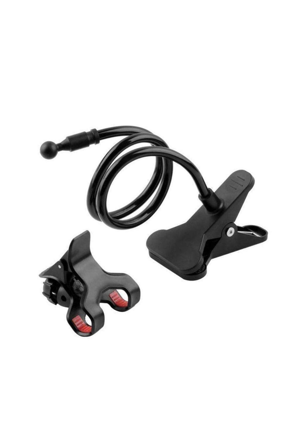 حامل هاتف محمول عالمي مرن يدور 360 درجة بذراع طويلة - أسود