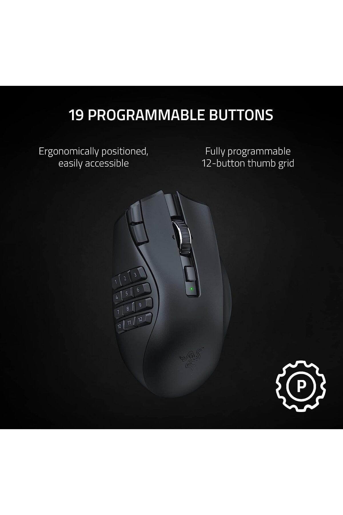 RAZER-Naga X Wired Mmo Gaming Mouse: 18k Dpi Optical Sensor, Chroma Rgb, 16 Buttons, 85g - Black 6