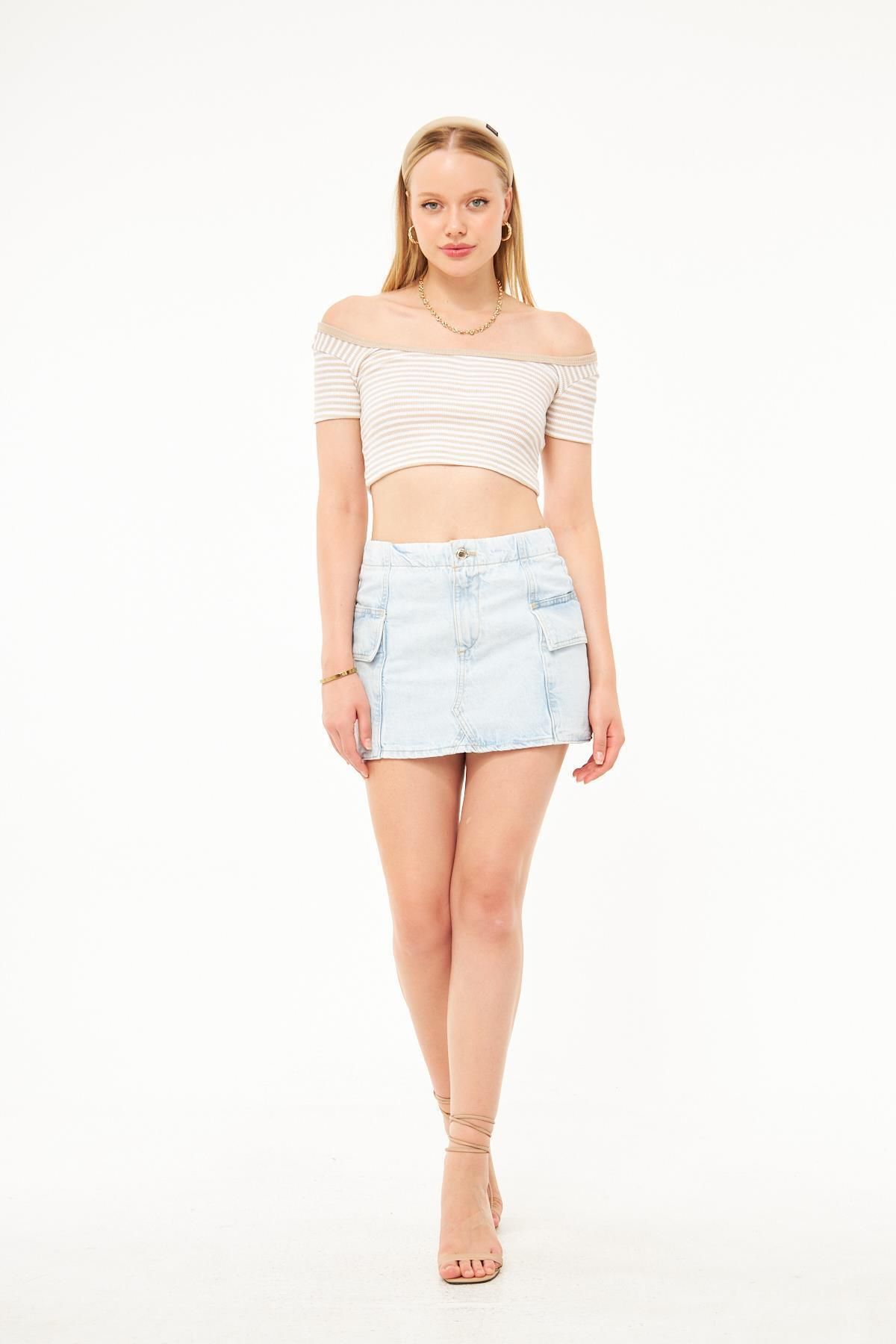 soBasic-Denim Mini Skirt 2