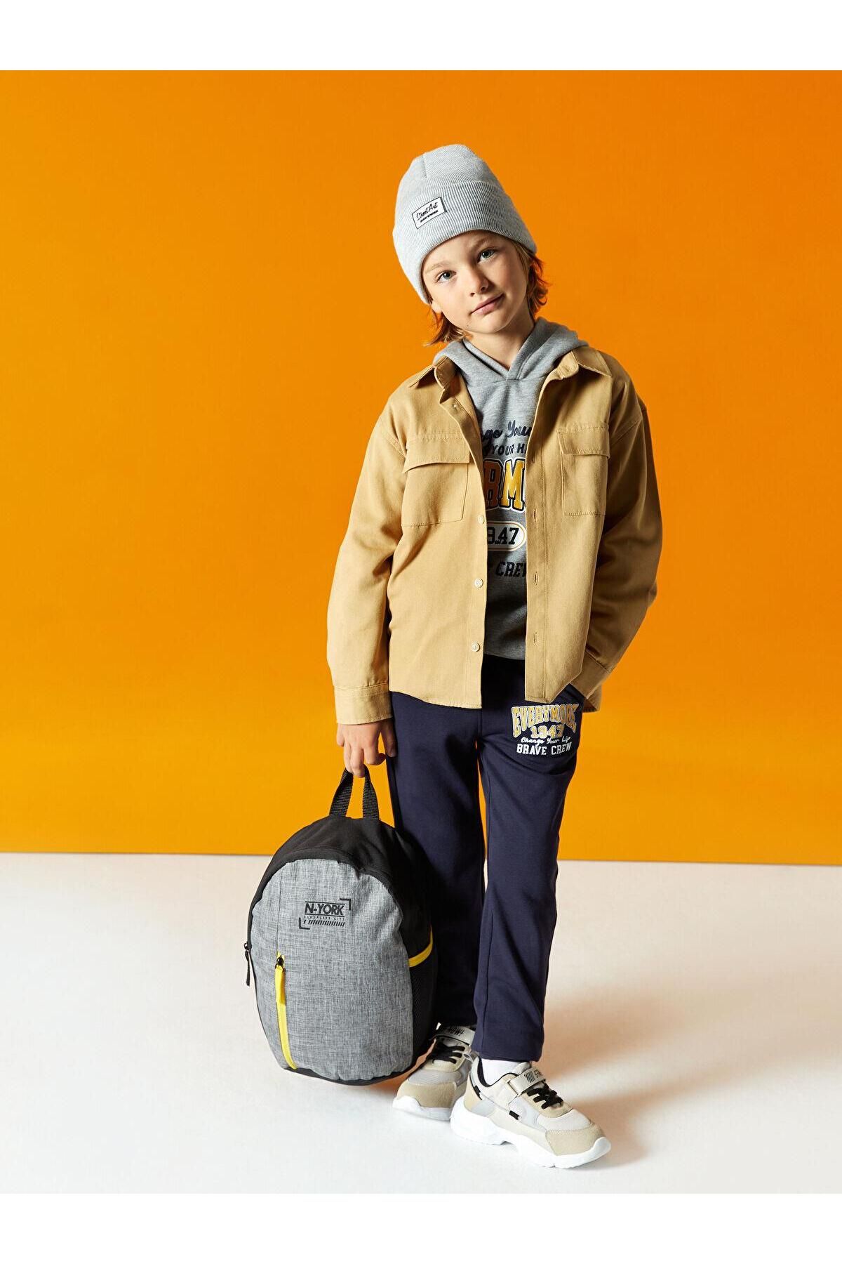 LC Waikiki-Pantaloni de trening pentru băiat cu talie elastică imprimată (W3) 1
