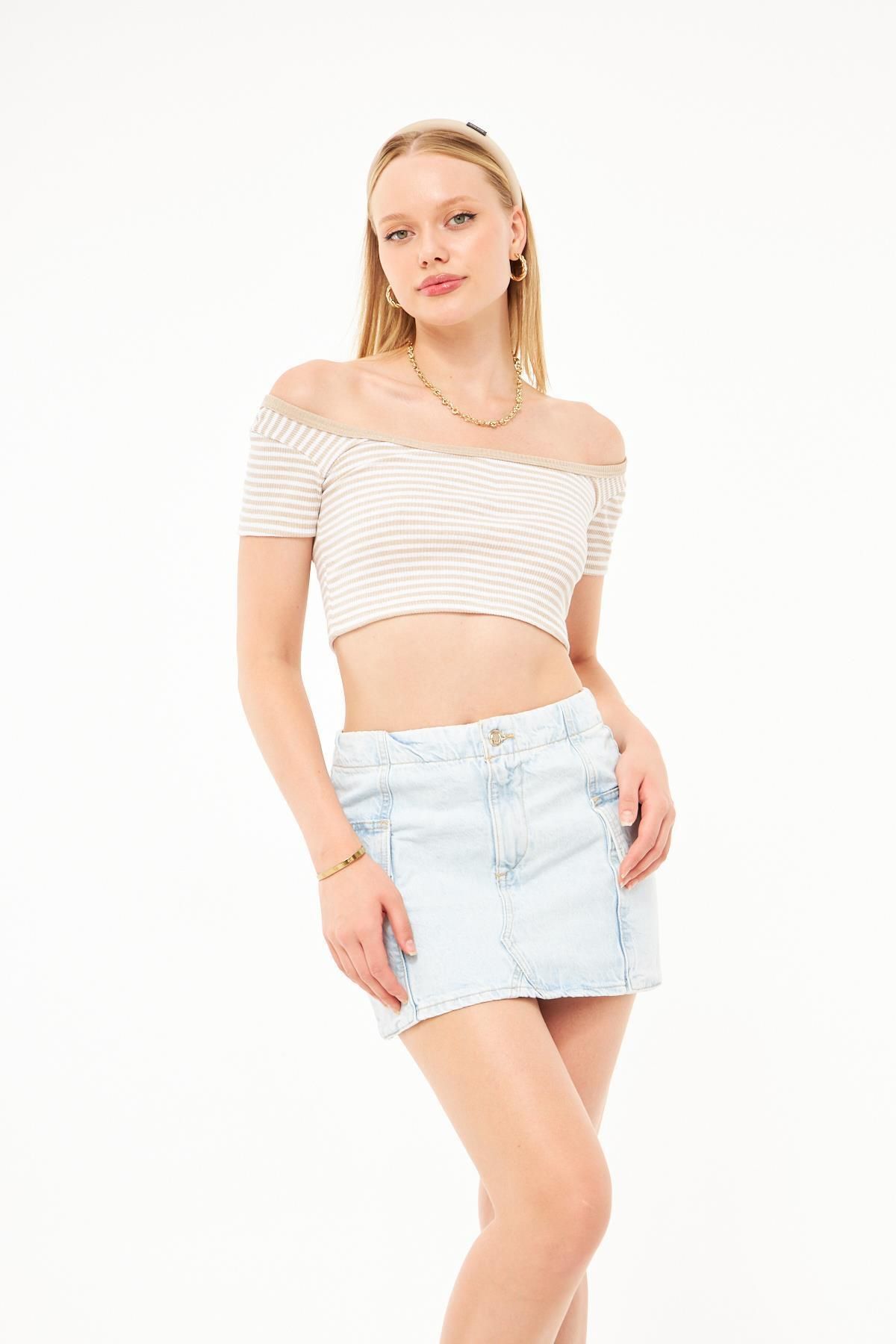 soBasic-Denim Mini Skirt 6