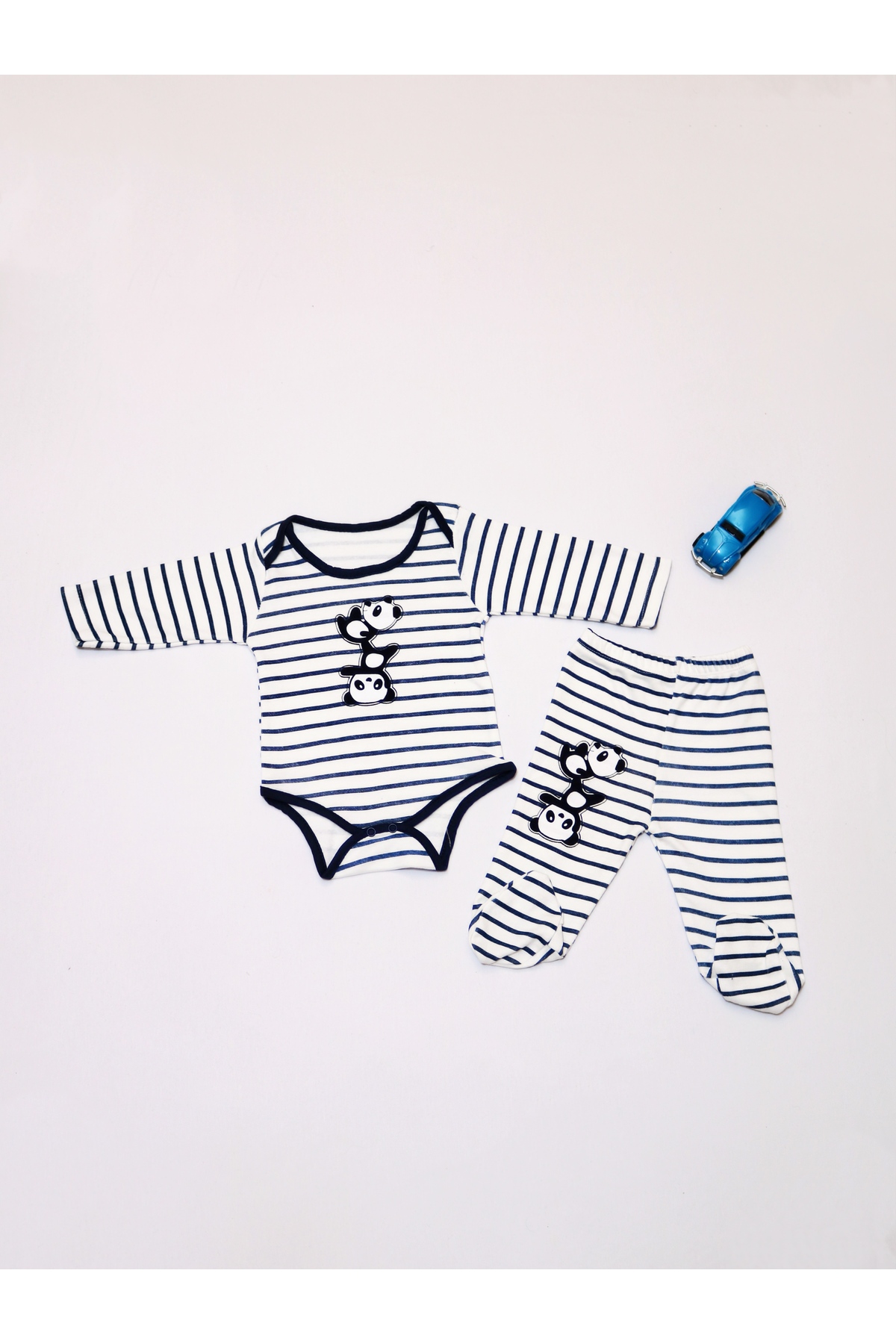 Pırlanta baby Bebek 6'lı Tulum ve Alt Takımı - %100 Pamuklu Panda Desenli 0 - 9 Ay Erkek ve Kız Bebek İçin fotoğrafı 2 (önizleme)