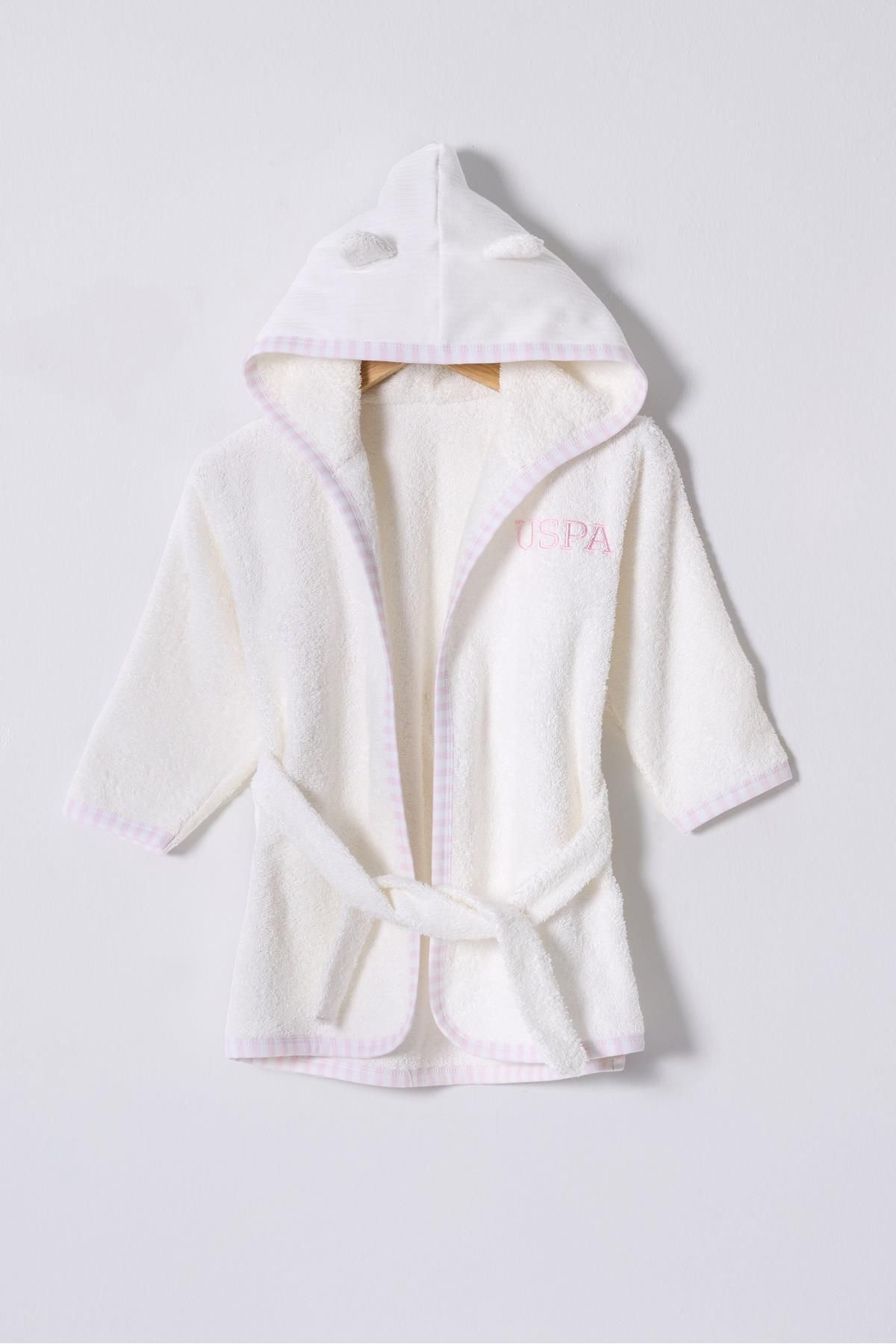 U.S. Polo Assn. %100 Pamuklu Kız Bebek Bornozu