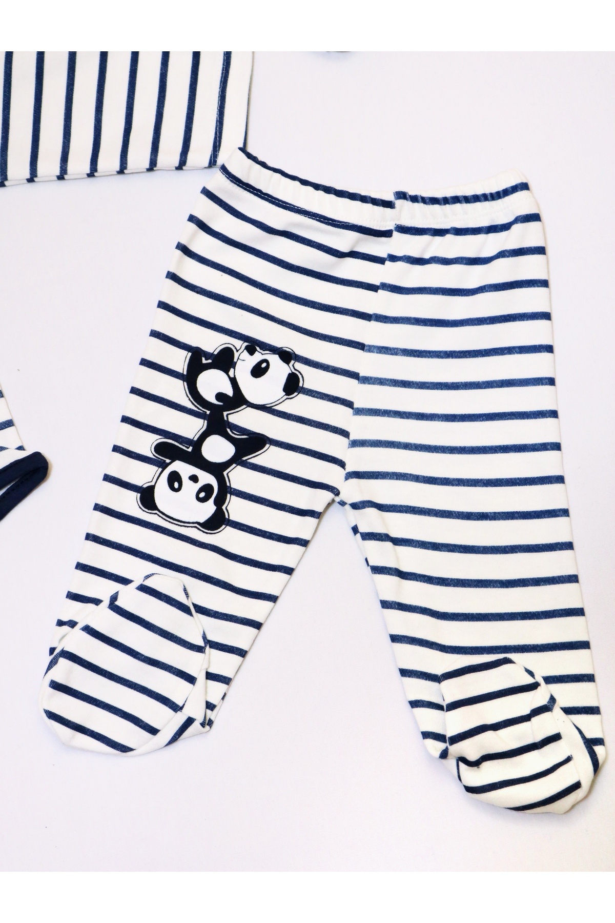 Pırlanta baby Bebek 6'lı Tulum ve Alt Takımı - %100 Pamuklu Panda Desenli 0 - 9 Ay Erkek ve Kız Bebek İçin fotoğrafı 6 (önizleme)