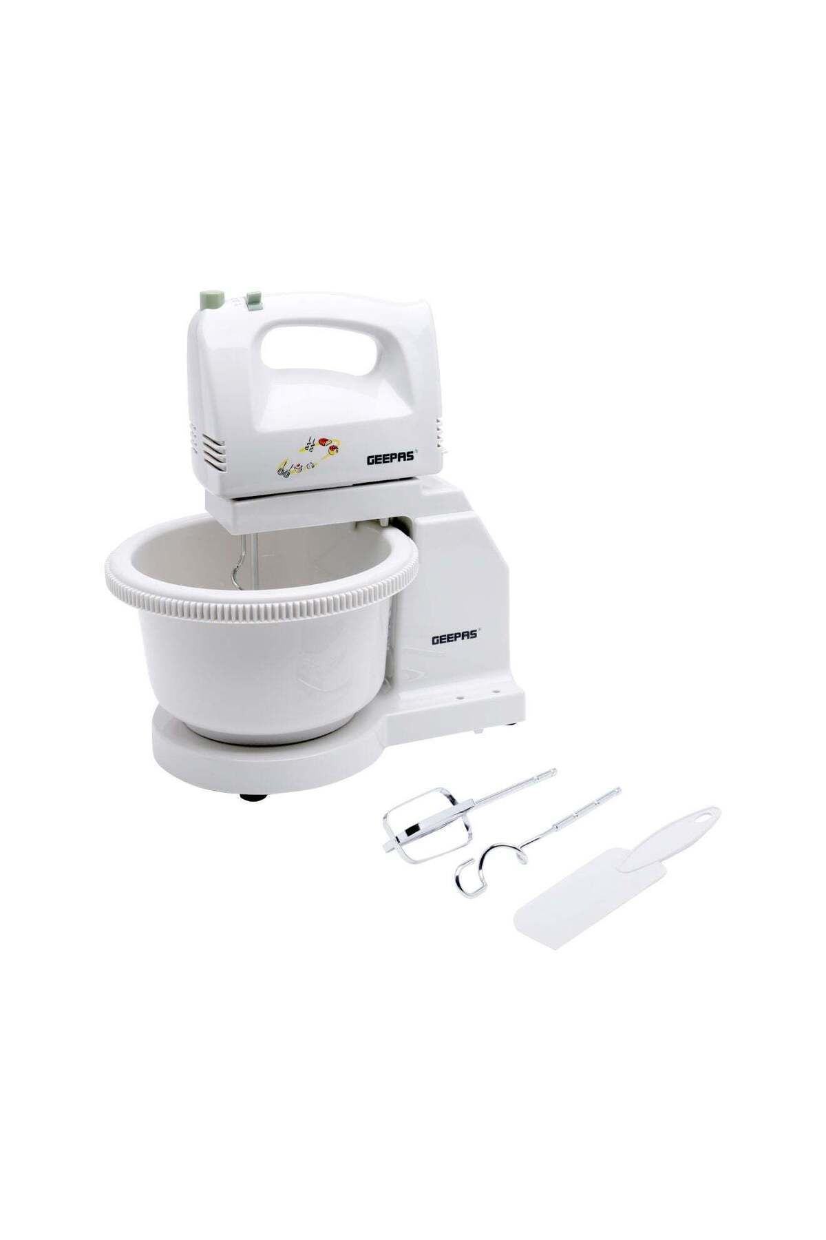Geepas-Handheld Mixer With Stand And Bowl 200.0 W GHB2002 White 1