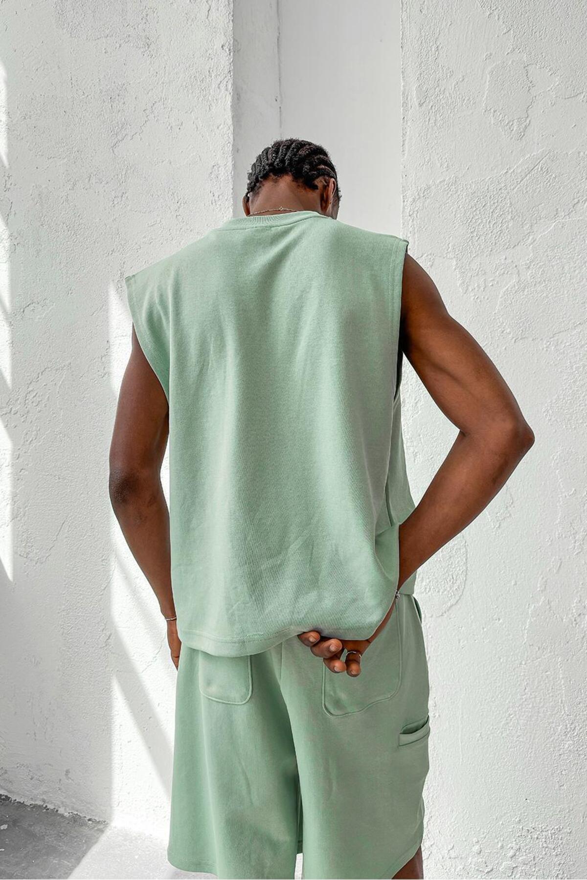 HAFKAGİYİM-Mint Green Cozy Premium Basic Tank Top 2