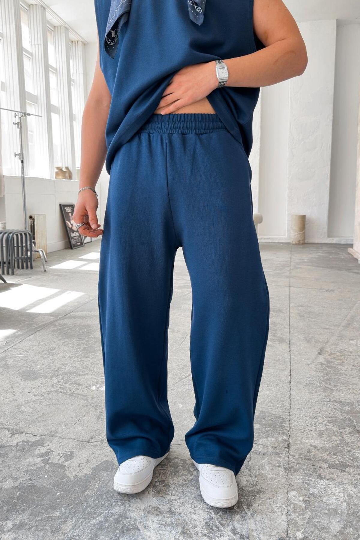 HAFKAGİYİM Trening Largi Indigo Cozy Premium Basic Masculin - L/XL