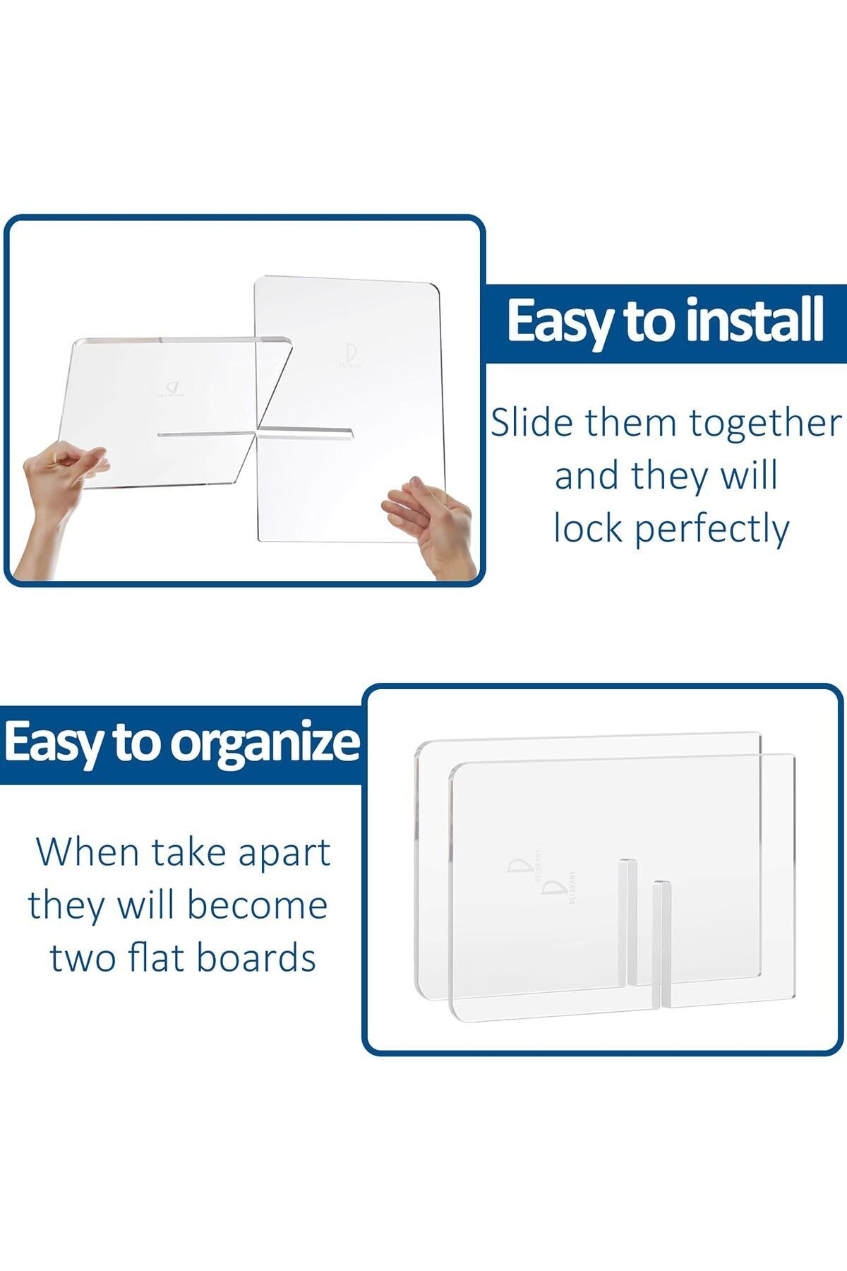 Generic-Acrylic Book Holder 11x7x6 In, 2-piece White Book Display Stand For Reading And Display 3