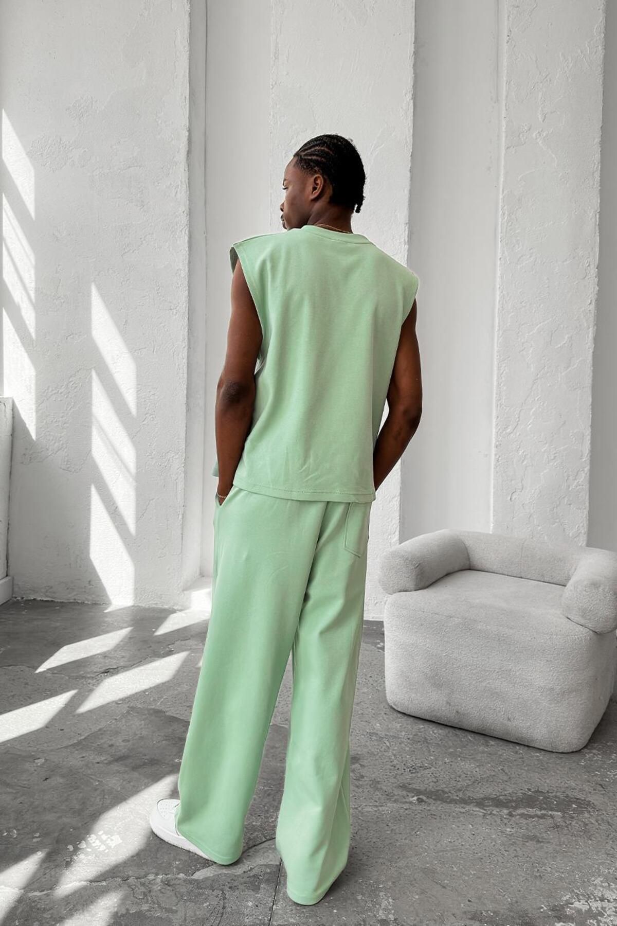 HAFKAGİYİM-Mint Green Cozy Premium Basic Tank Top 4