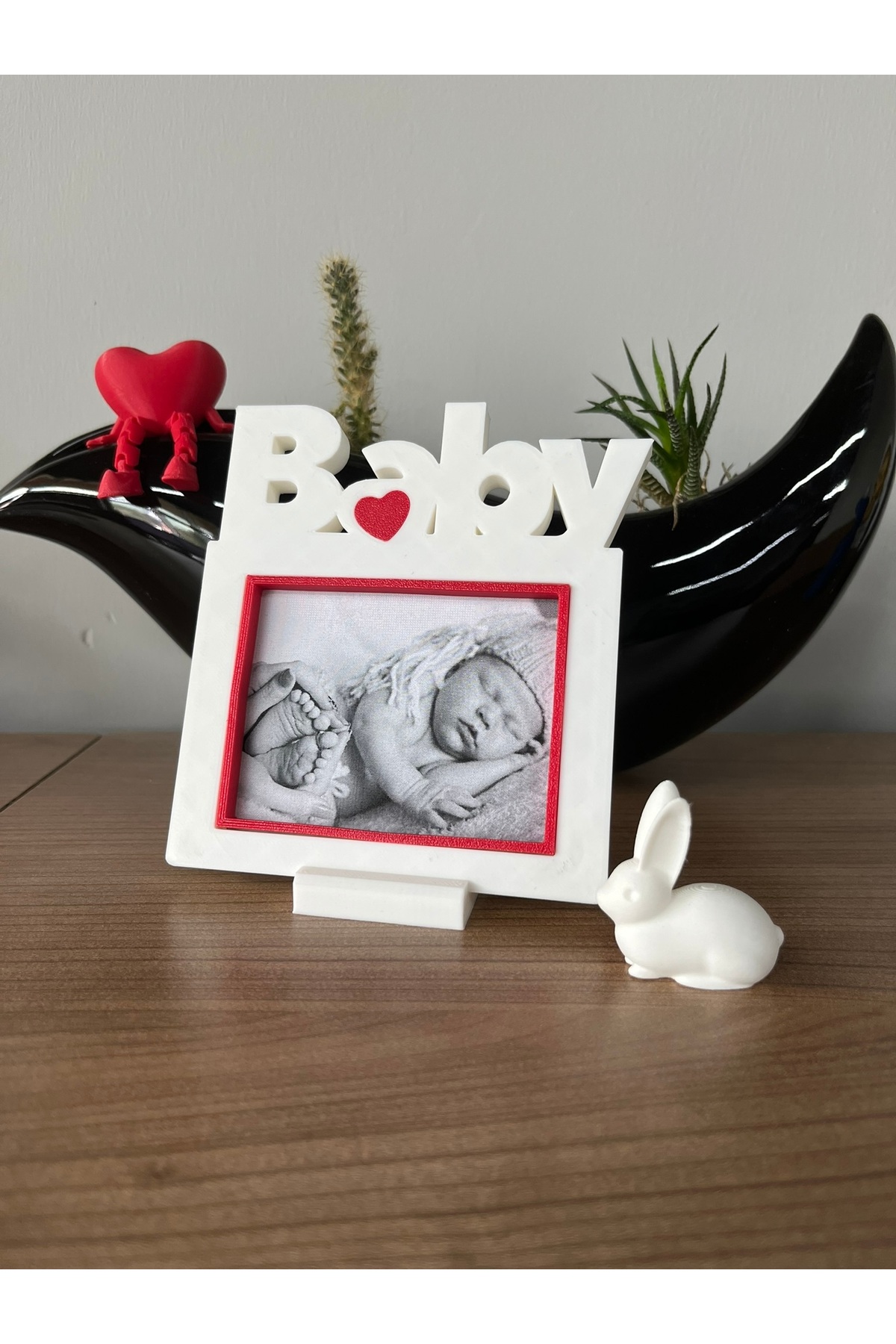 Root Made Bebek Fotoğraf Çerçevesi Baby Yazılı Kalpli Çerçeve Dekoratif Modern Anı Çerçeve fotoğrafı 2 (önizleme)