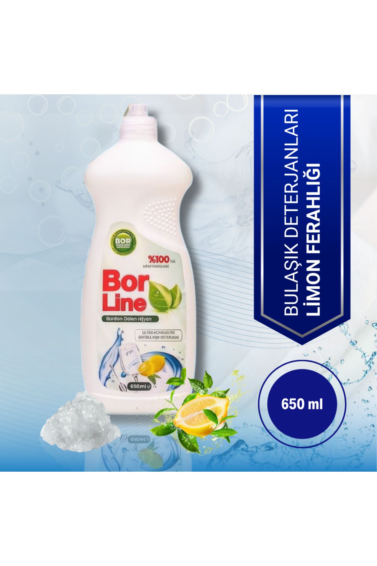 BORLINE Sıvı Bulaşık Deterjanı Limon Ferahlığı (650 ml)