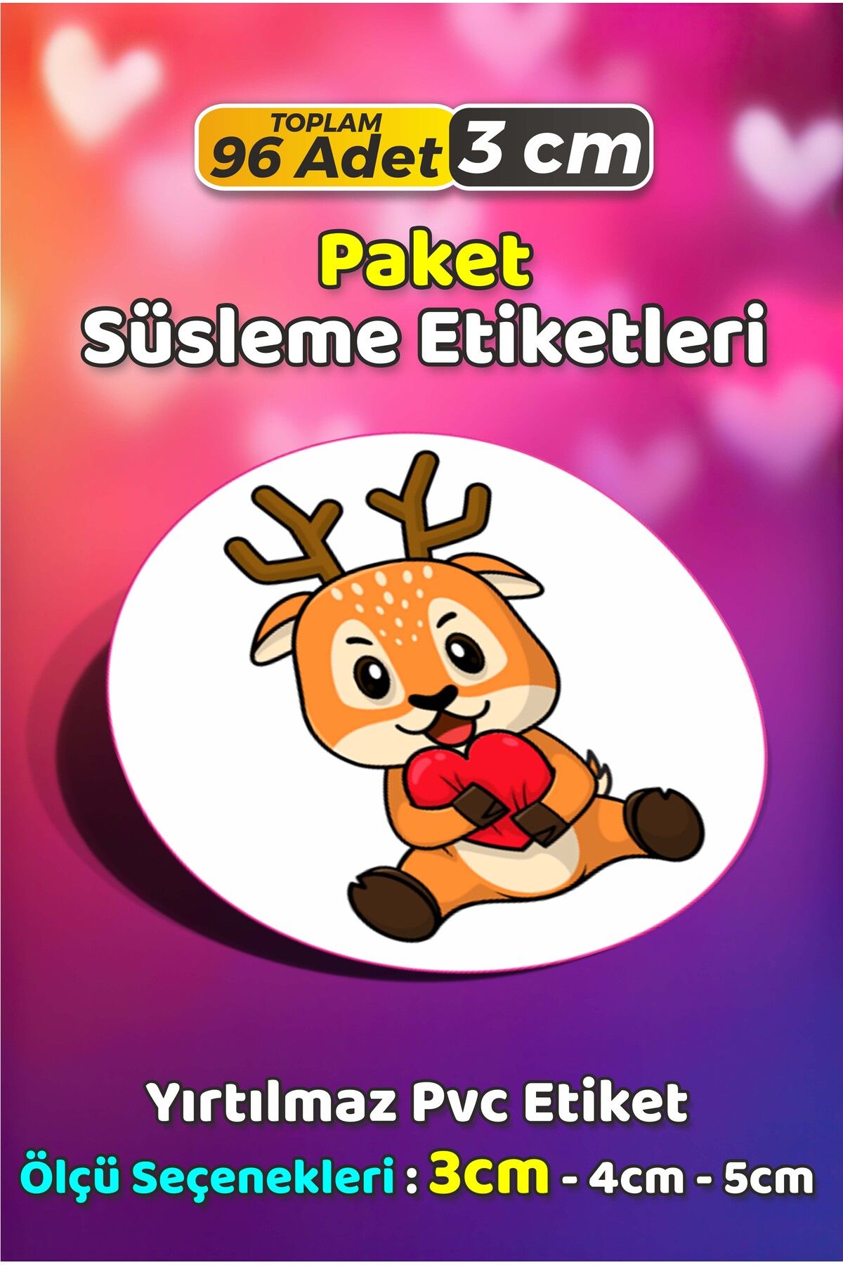 SB store Ambalaj Kargo Hediye Paketleme Etiketi Model 789 - 96 Adet 3cm