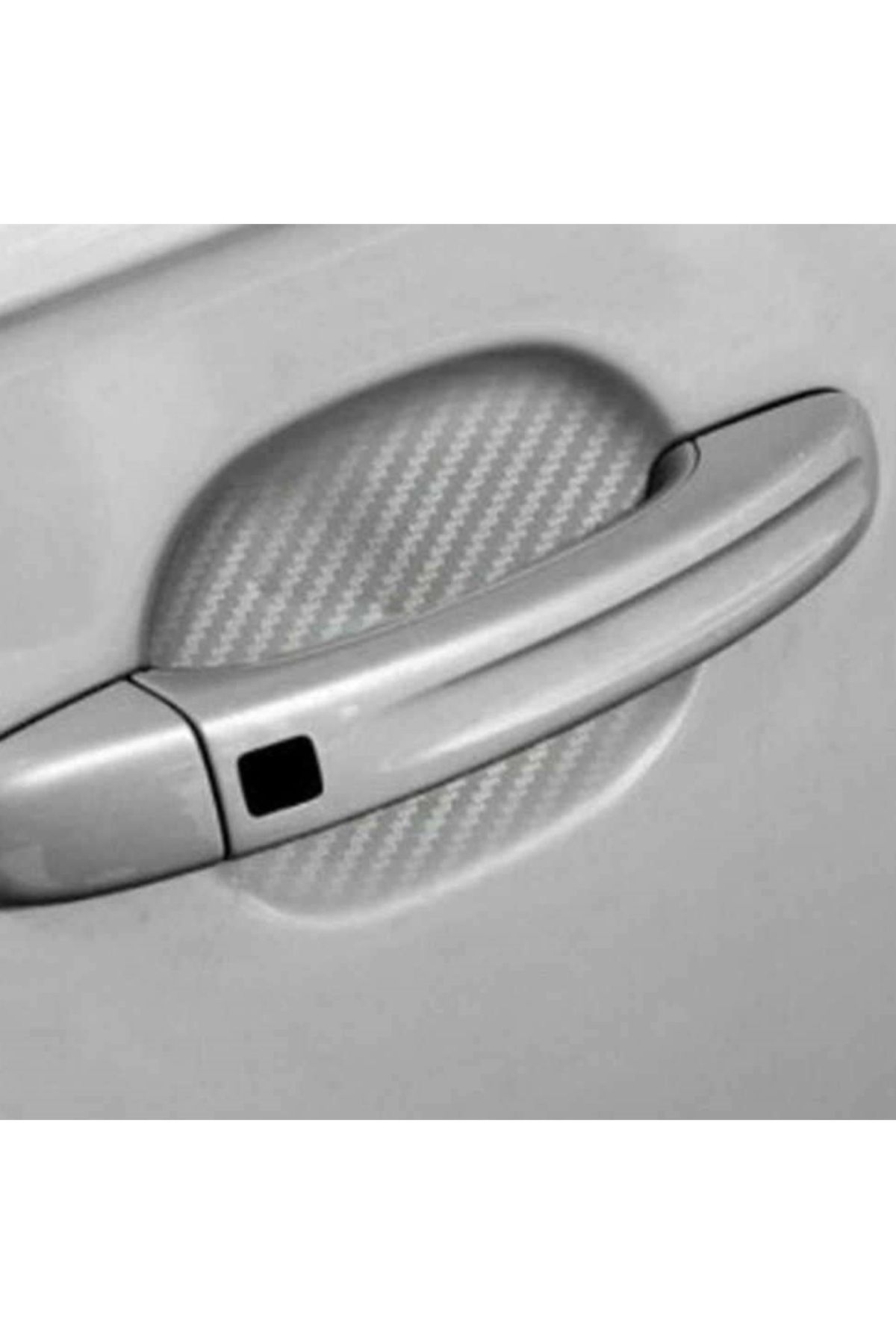 Avex Set De 4 Protecții Împotriva Zgârieturilor Pentru Mânerele Ușilor, Fabricate Din Autocolant 3d Din Carbon, Argintiu - One Size