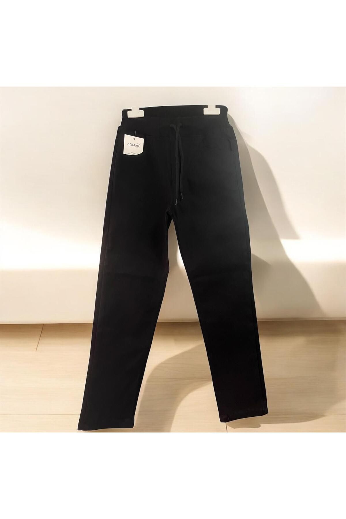 Butik Siyah Çocuk Fermuarsiz Okul Pantolonu