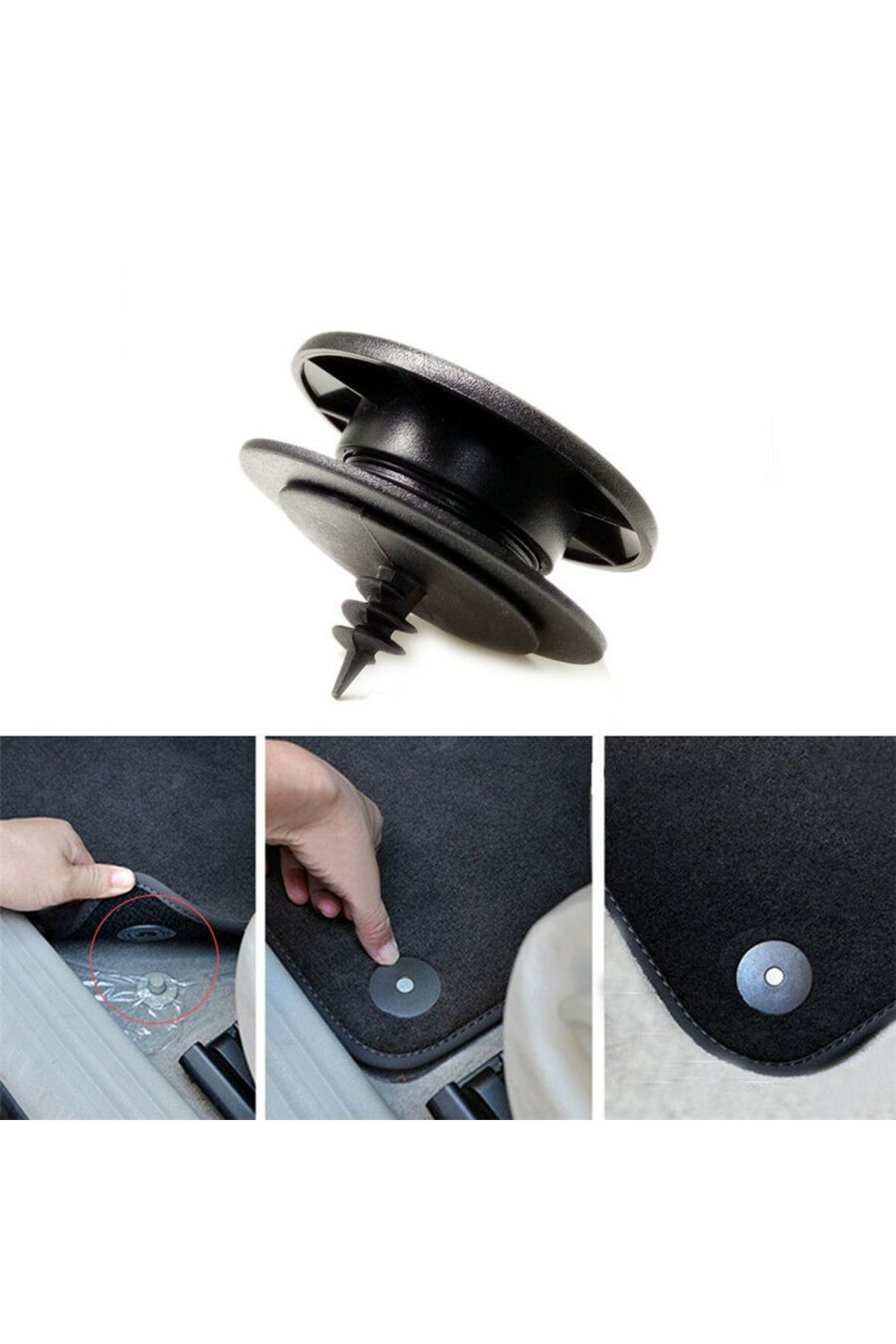 A ŞAMİOĞLU Set De 4 Cleme Pentru Fixarea Covorașelor Auto Pe Podea - One Size