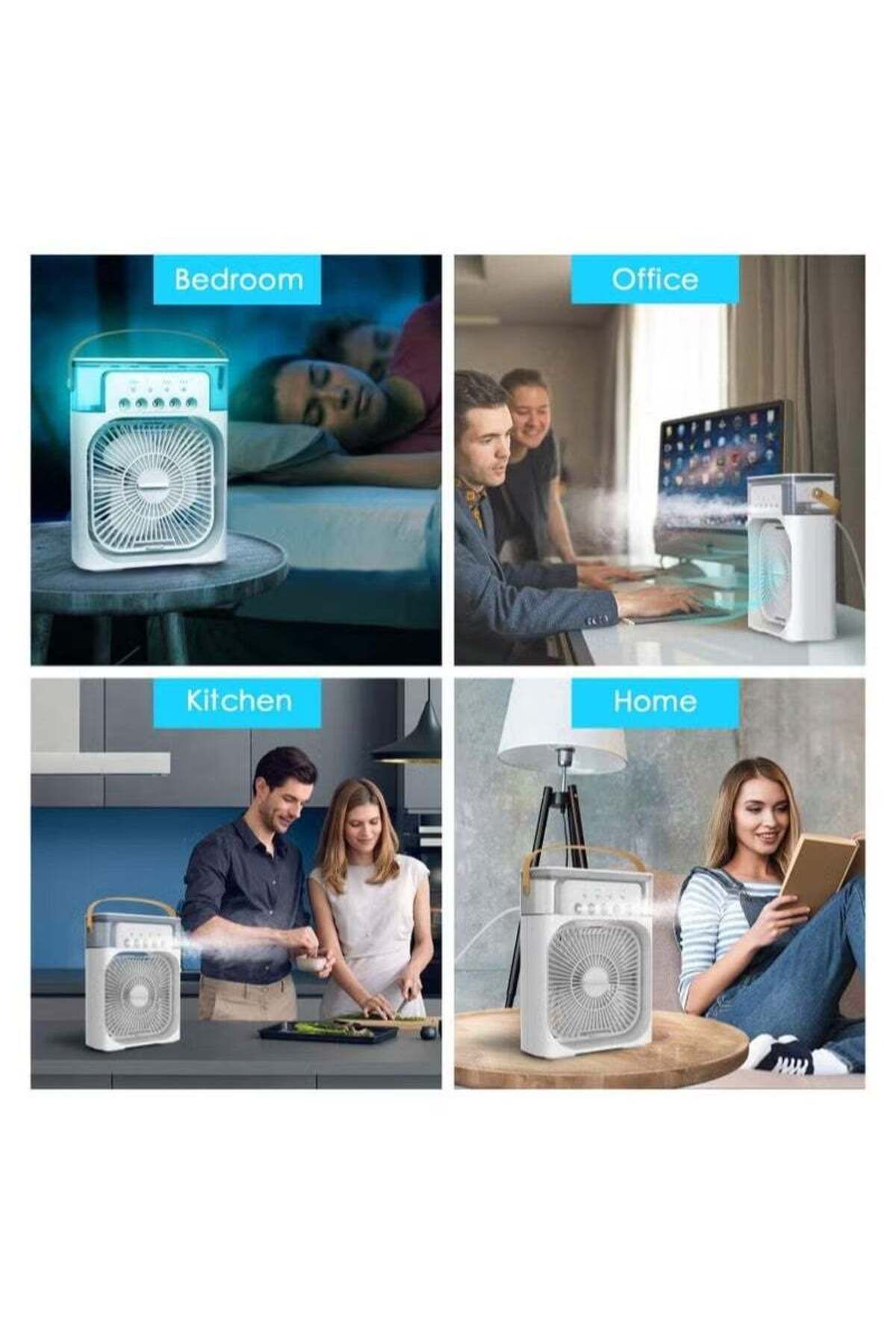 Weedasi-Portable Mist Sprinkler Fan With 5 Water Outputs And 3 Speeds And 7 Different LEDs Light Colours 7