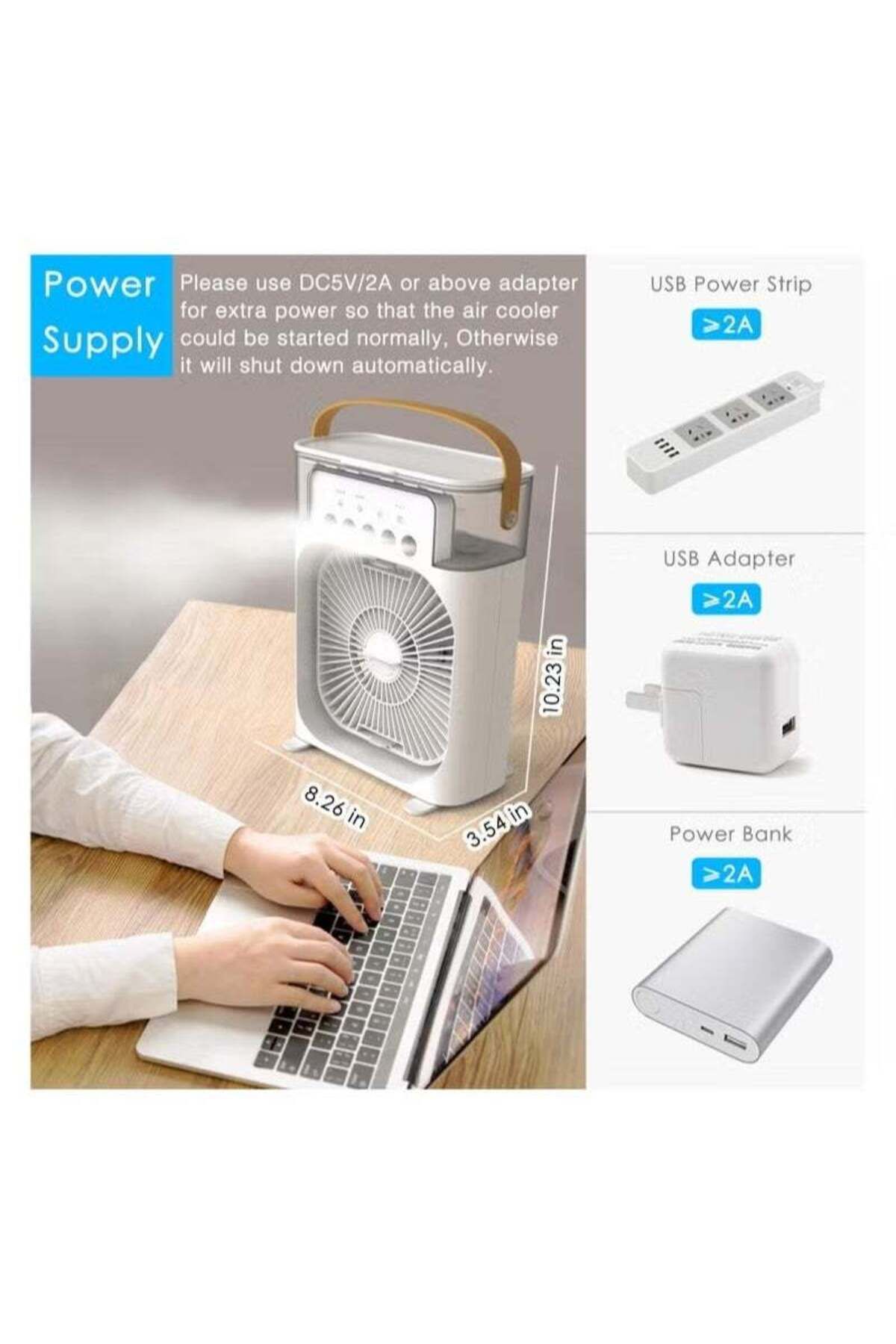 Weedasi-Portable Mist Sprinkler Fan With 5 Water Outputs And 3 Speeds And 7 Different LEDs Light Colours 6
