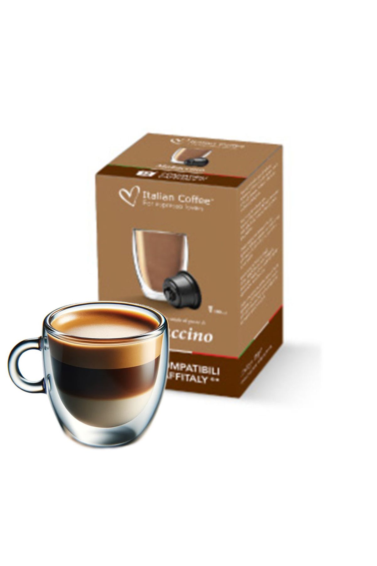 Italian Coffee Mokaccino, 12 Capsule Compatibile Cafissimo/caffitaly/beanz, - One Size