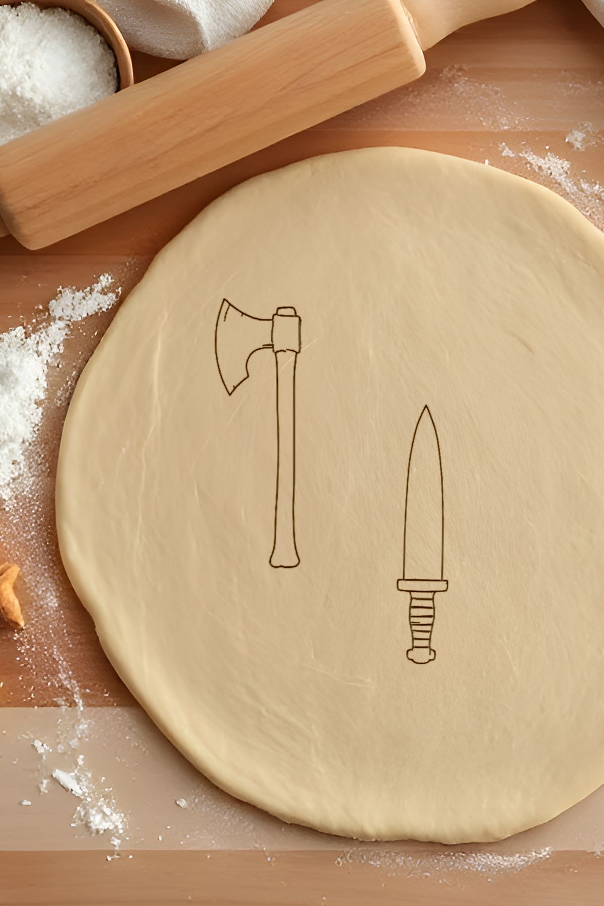 oalpo Balta Ve Bıçak Kurabiye Kalıbı, Hamur Şekillendirici, Bisküvi Kalıbı, Kolay Kesim Ucu
