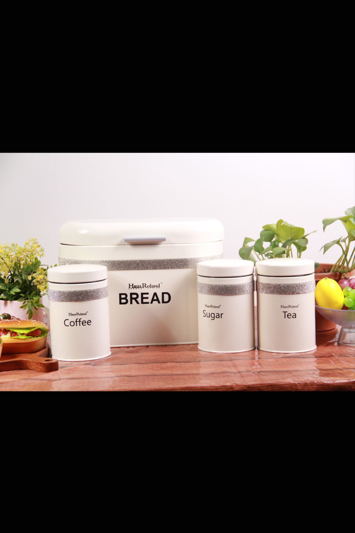 Generic-Tea and coffee storage jars with a lid for storing bread 2