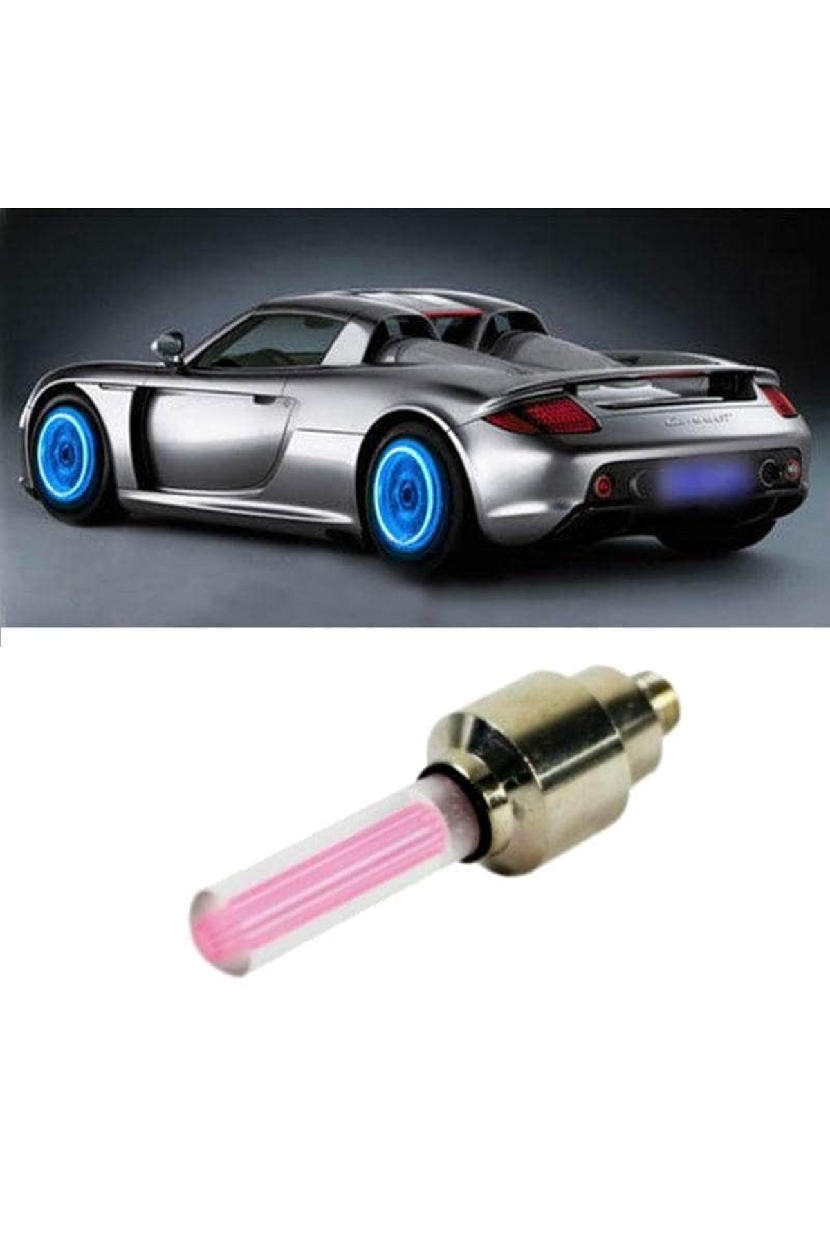 Avex-Set of 2 Pink LED Valve Caps with light and motion sensor 1