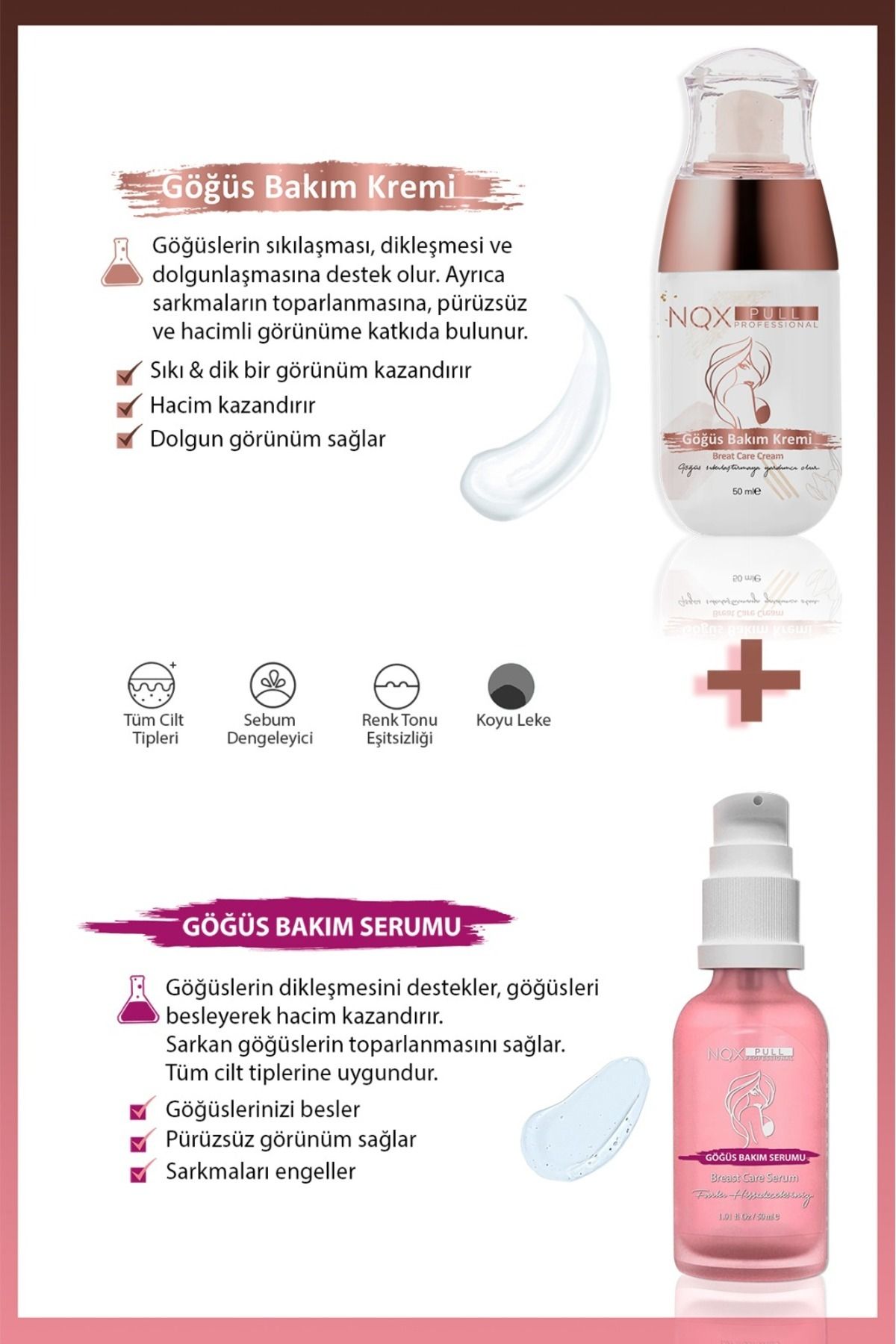 NQX PULL-Breast Lifting and Plumping Effect, Shaping, Stretch Mark Removal, Firming Set of 2 2
