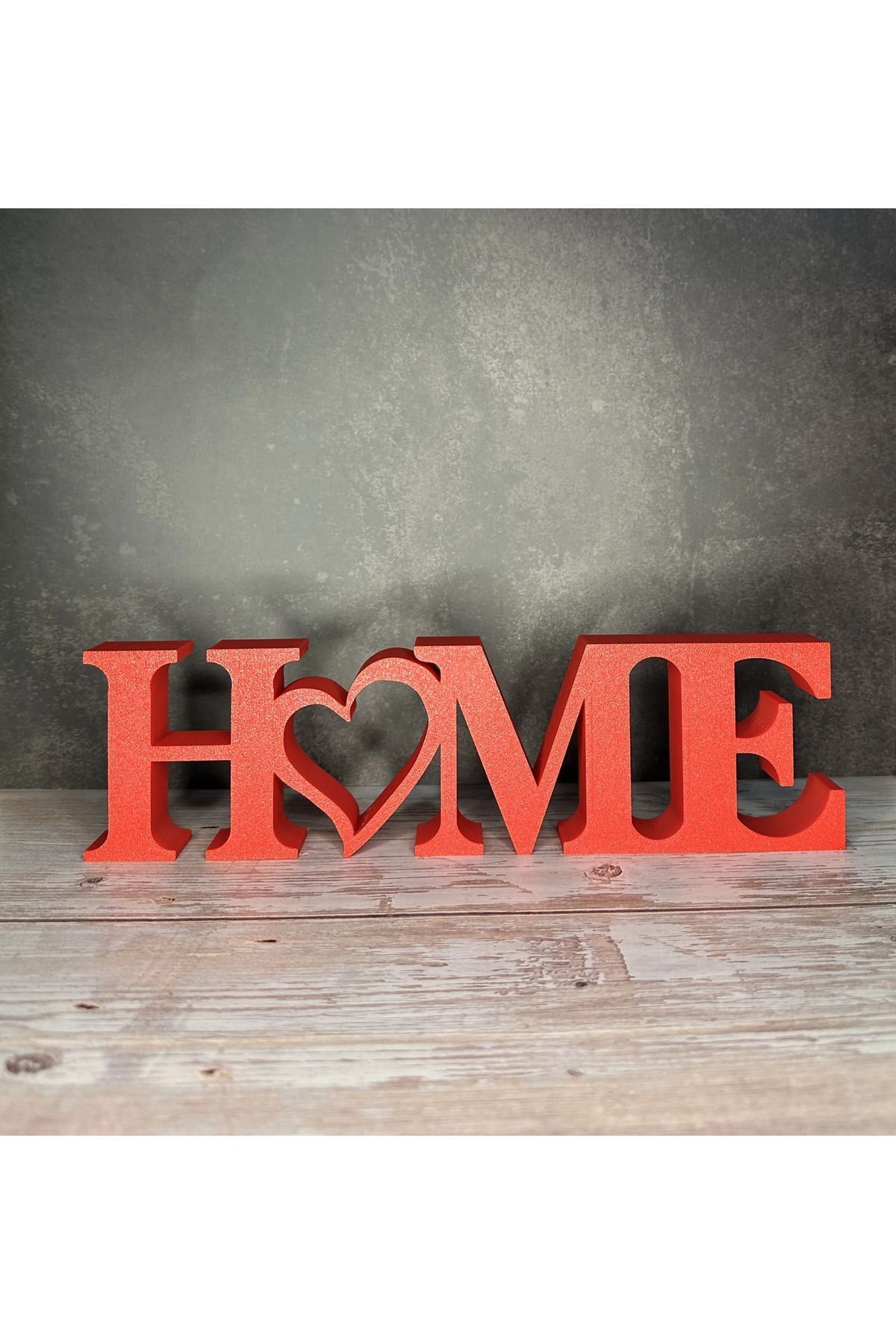 teknotrust HOME Yazılı Dekoratif Biblo - 22x6 cm, 3D Baskı Masaüstü Dekor, Minimalist ve Şık Tasarım