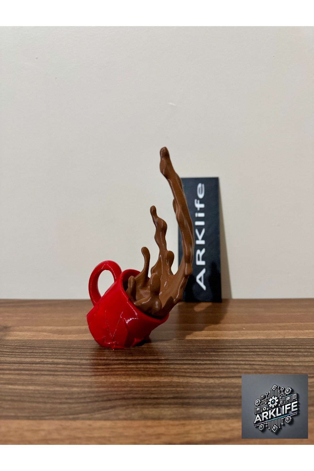 SerenityHaven 2li Set Coffe Yazısı Ve Kahve Köşesi Dökülen Kahve Fincan Figürü 3d Dekoratif Obje Ve Biblo
