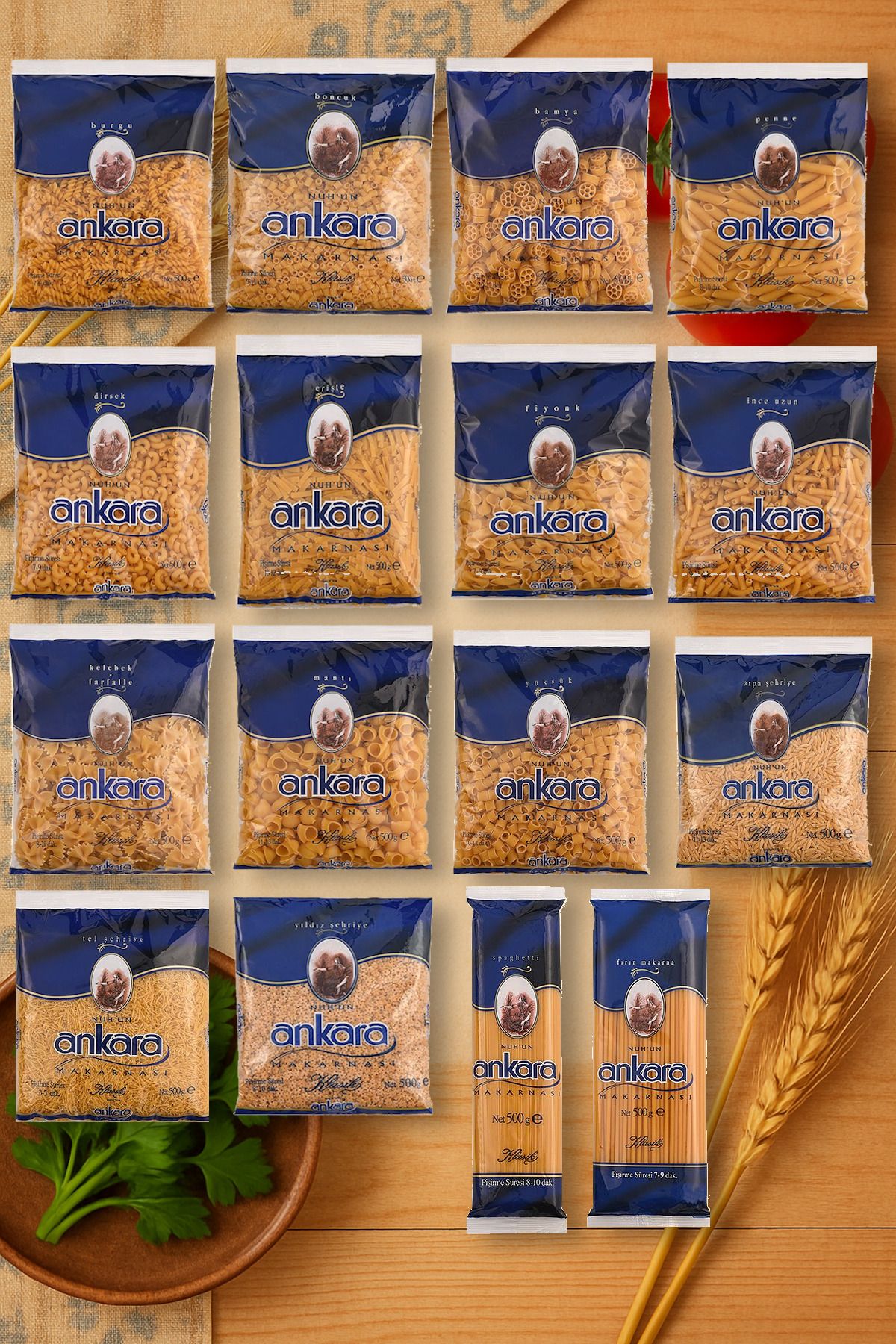 Nuh'un Ankara Ekonomik Makarna Paketi 500 gr x 16 Adet