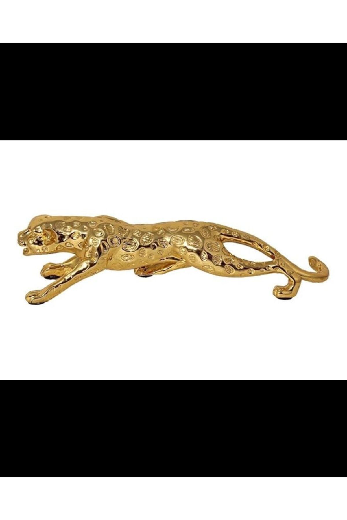 teknotrust Gold Leopar Dekoratif 45x10cm Biblo