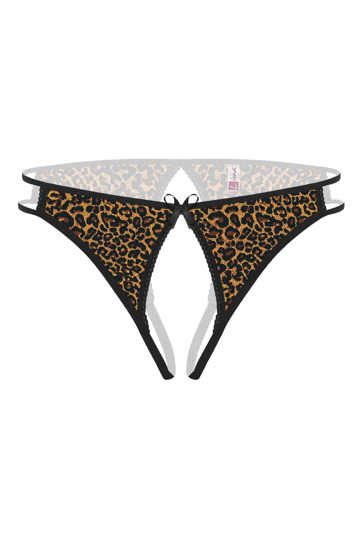 Shop58 Ağı Açık Leopar Desenli Büyük Beden Fantazi Külot