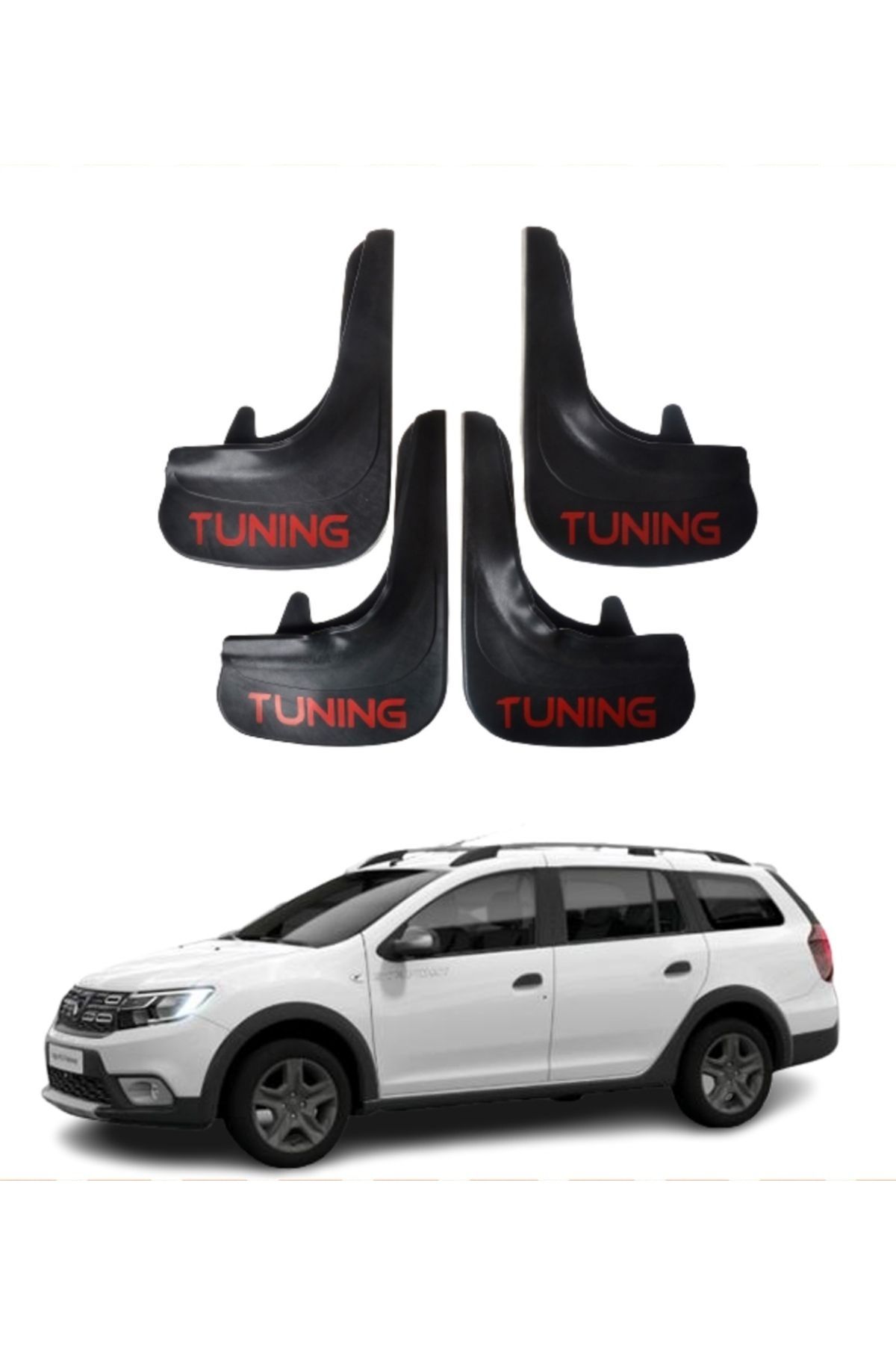 SONİKON LİNE-Dacia Logan Mcv Tuning Written 4-Piece Dust Cover Mudguard Mudguard Compatible with All Cases Modified 1