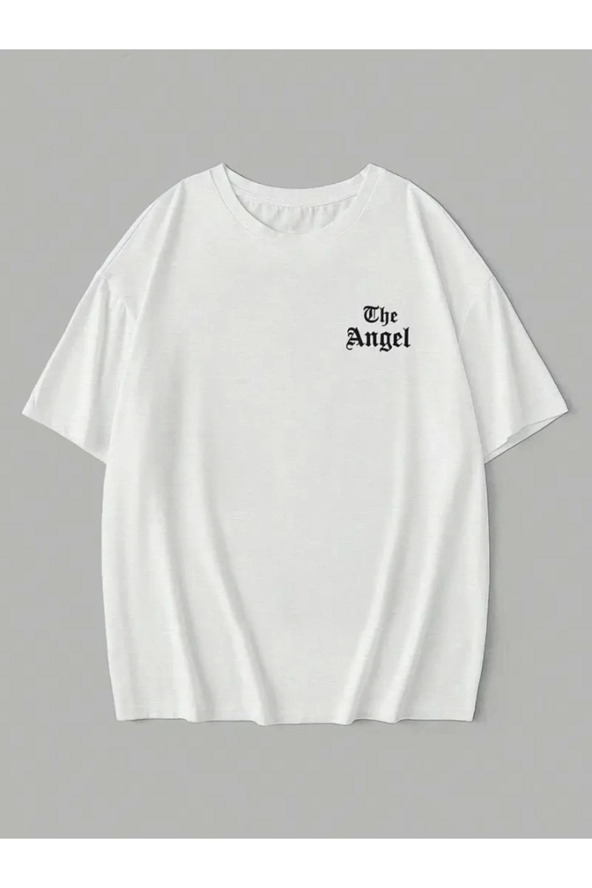Albayrak Baskılı Oversize Bisiklet Yaka T-shirt - Beyaz