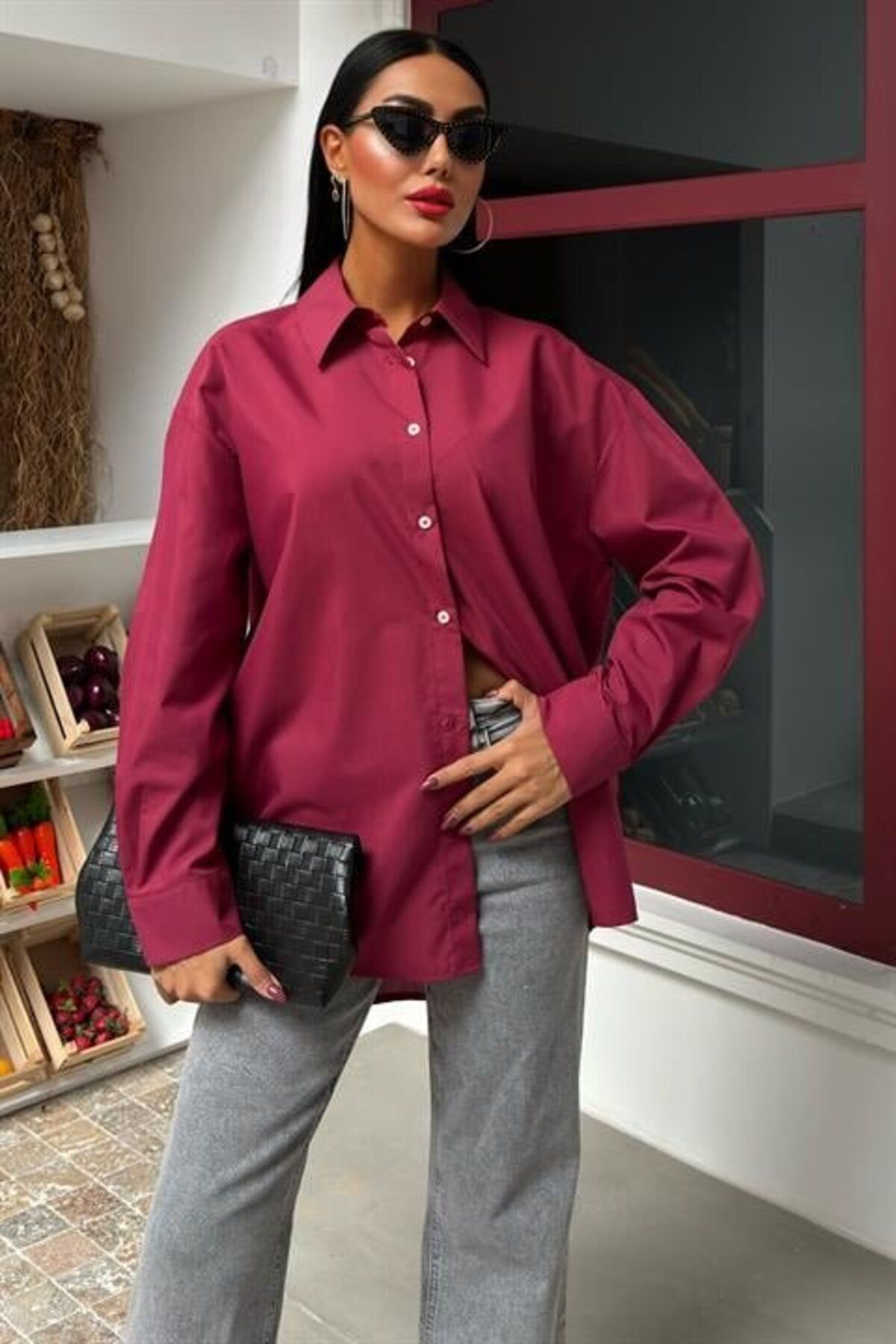 cibec Klasik Oversize Poplin Gömlek 3421
