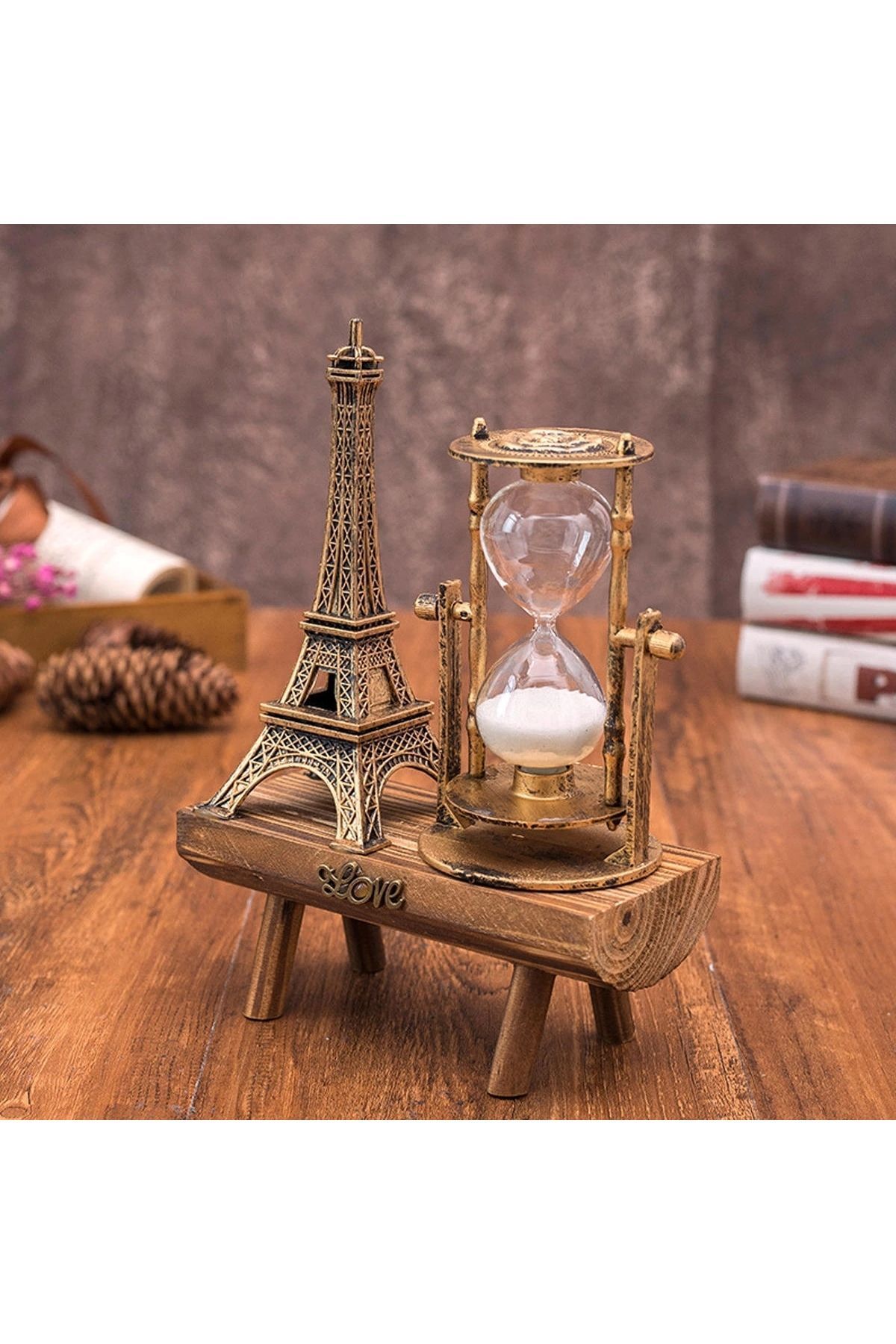 teknotrust Eyfel Kulesi Paris Ahşap Kum Saati
