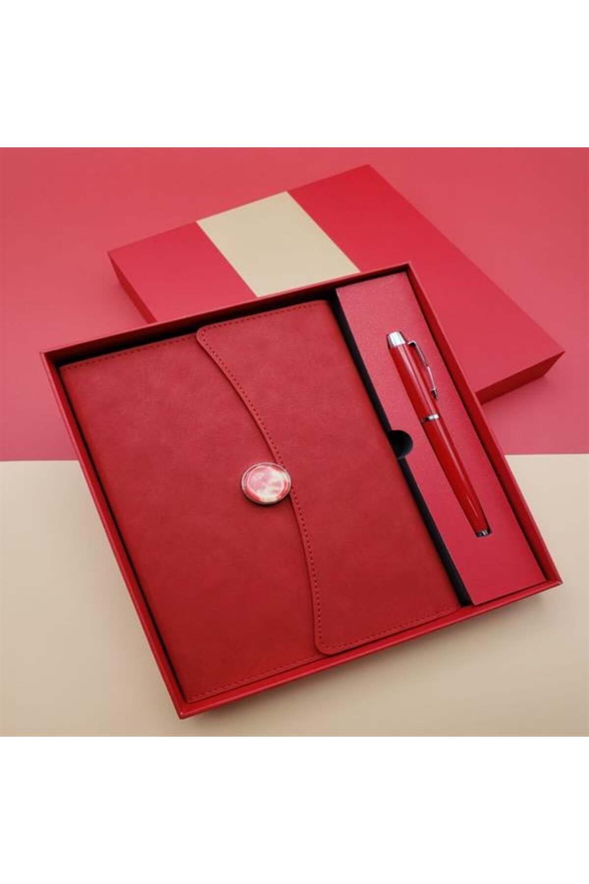 feifei Promosyon Defter Kalem Seti Kırmızı Renk