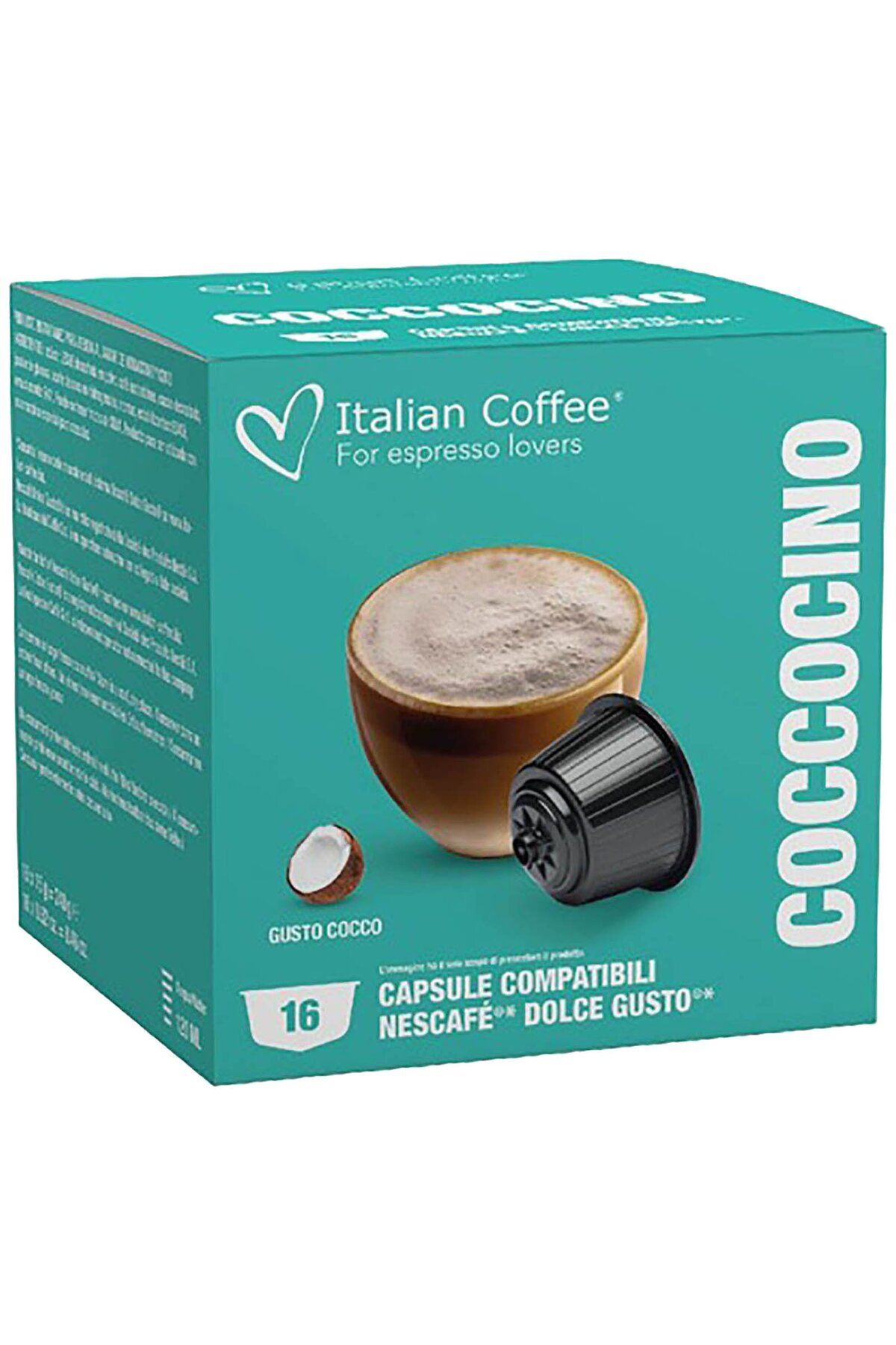 Italian Coffee Coccocino, 16 Capsule Compatibile Nescafe Dolce Gusto, - One Size