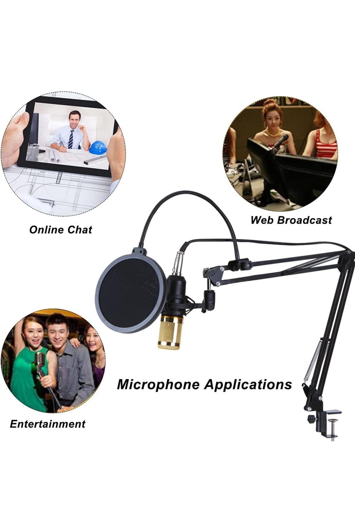 fulina-Multi-function live sound card and overhead microphone kit for PC live sound 7