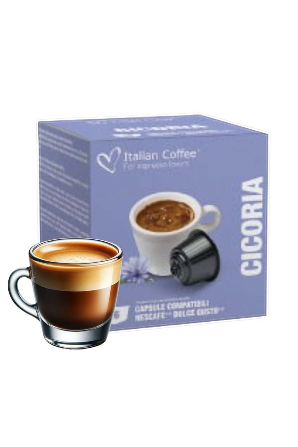 Italian Coffee Cafea Cicoare, 16 Capsule Compatibile Dolce Gusto, Cafea Italiană - Mărime unică