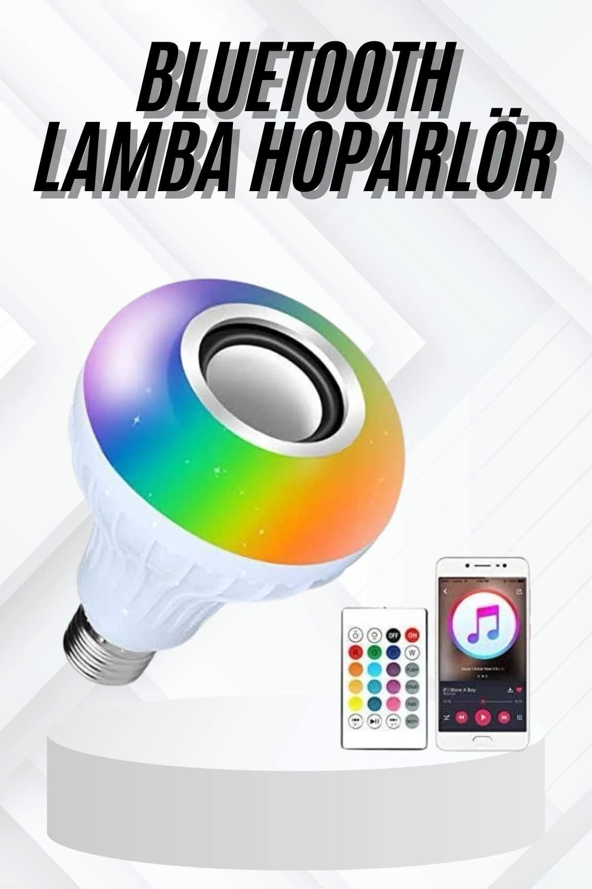 SerenityHaven Lamba Hoparlör Ampül Görünümlü Renk Değiştirebilen Android ve İOS Uyumlu