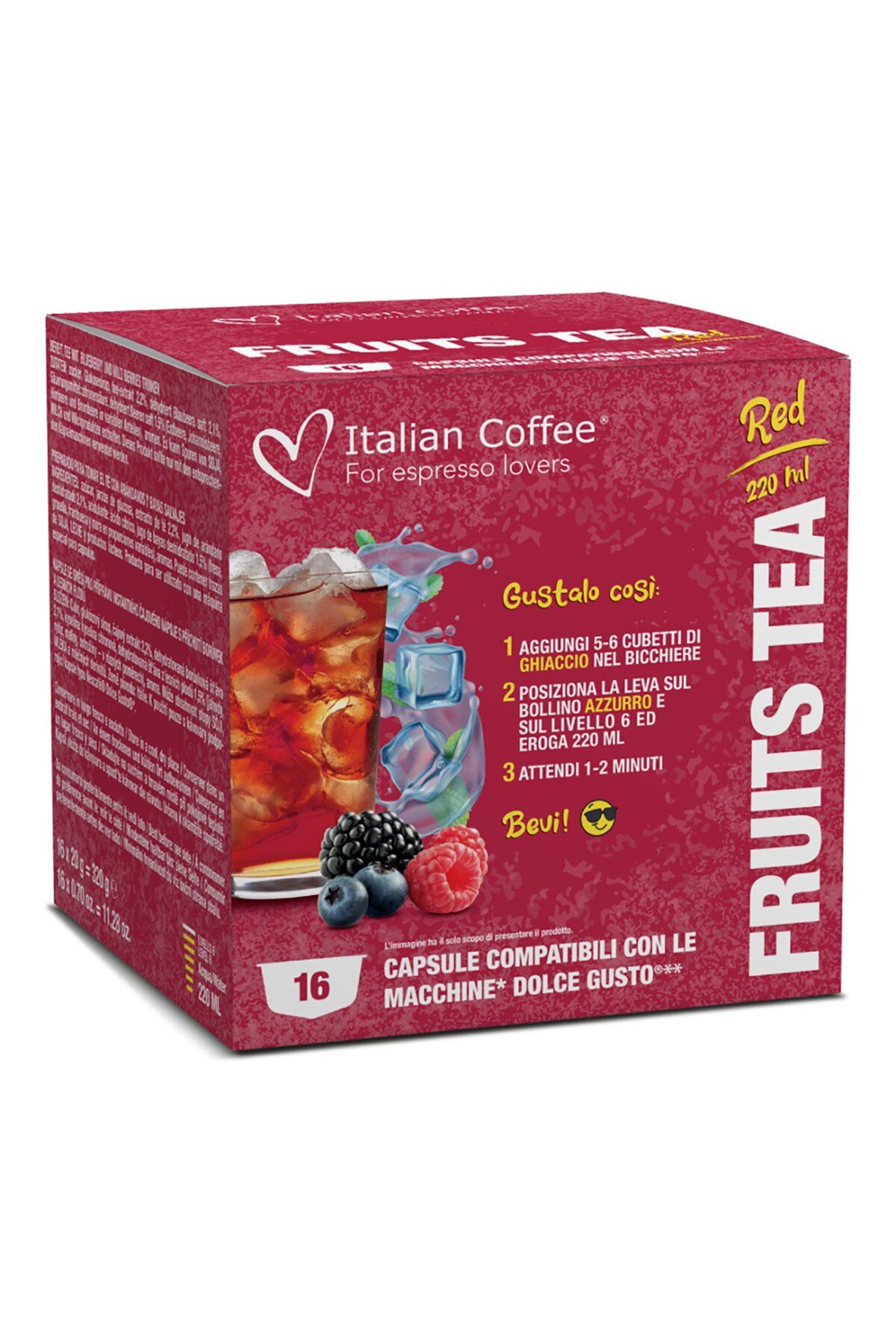 Italian Coffee Ceai De Fructe De Pădure, 16 Capsule Compatibile Dolce Gusto, - One Size