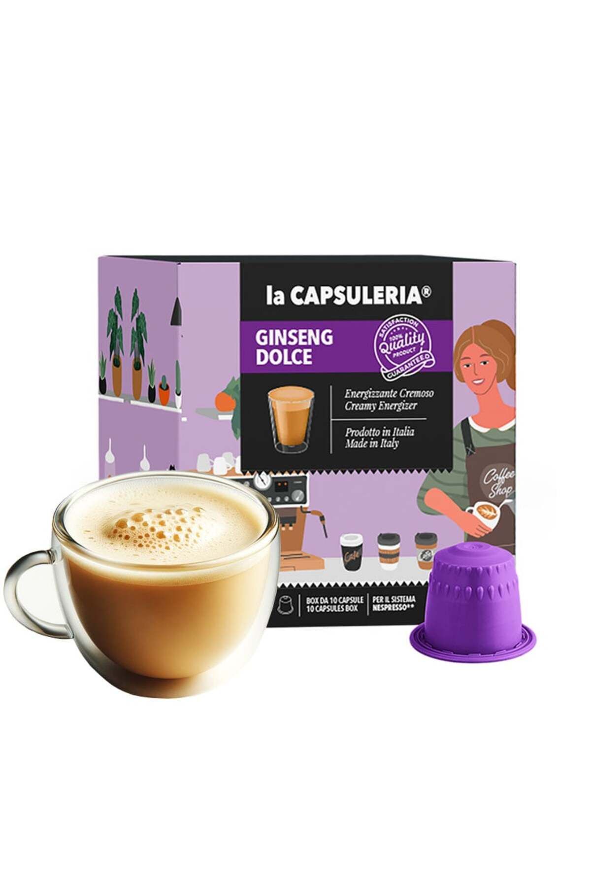 La Capsuleria Ginseng Dulce, 10 Capsule Compatibile Nespresso, La Capsuleria - Mărime unică